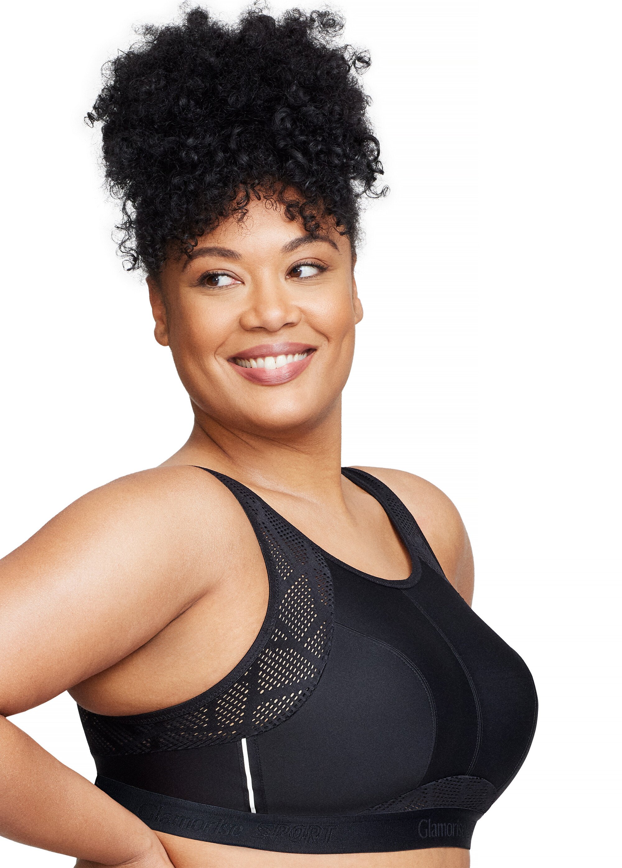 Soutien-gorge Sport Mesh Anti-Humidité Sans Armatures Spécial Grandes Tailles n°1068 Femme Grande Taille Noir 1068 DR1