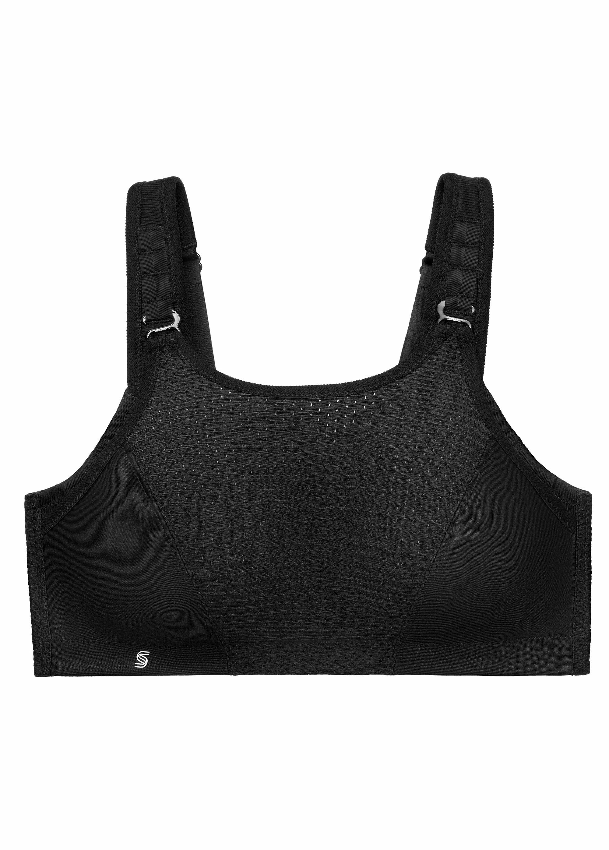 Soutien-gorge Sport Contrôle Réglable Sans Armatures Spécial Grandes Tailles n°1166 Femme Grande Taille NOIR UNI 1166 FA2