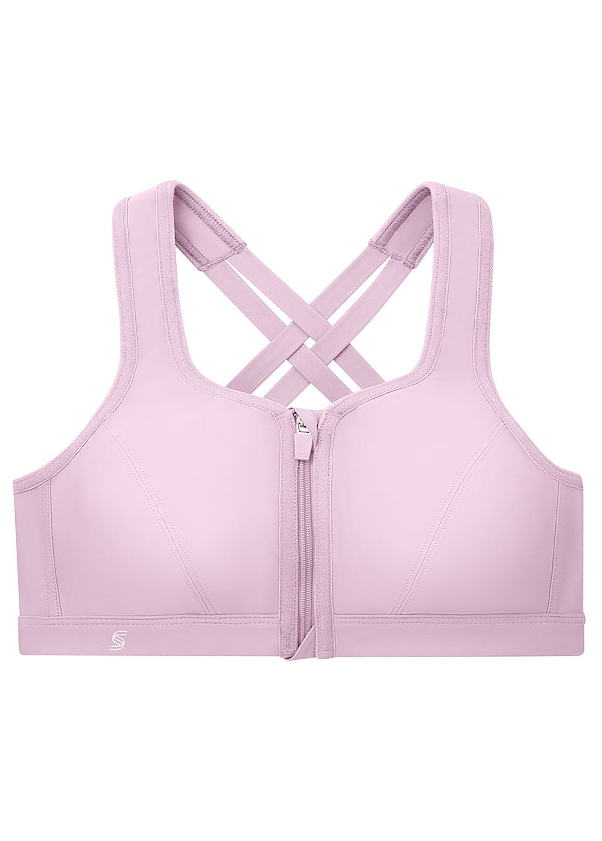 Soutien-gorge Sport Fermeture Éclair Frontale, sans Armatures, Spécial Grandes Tailles n°9266 Femme Grande Taille Violet 9266 FA2