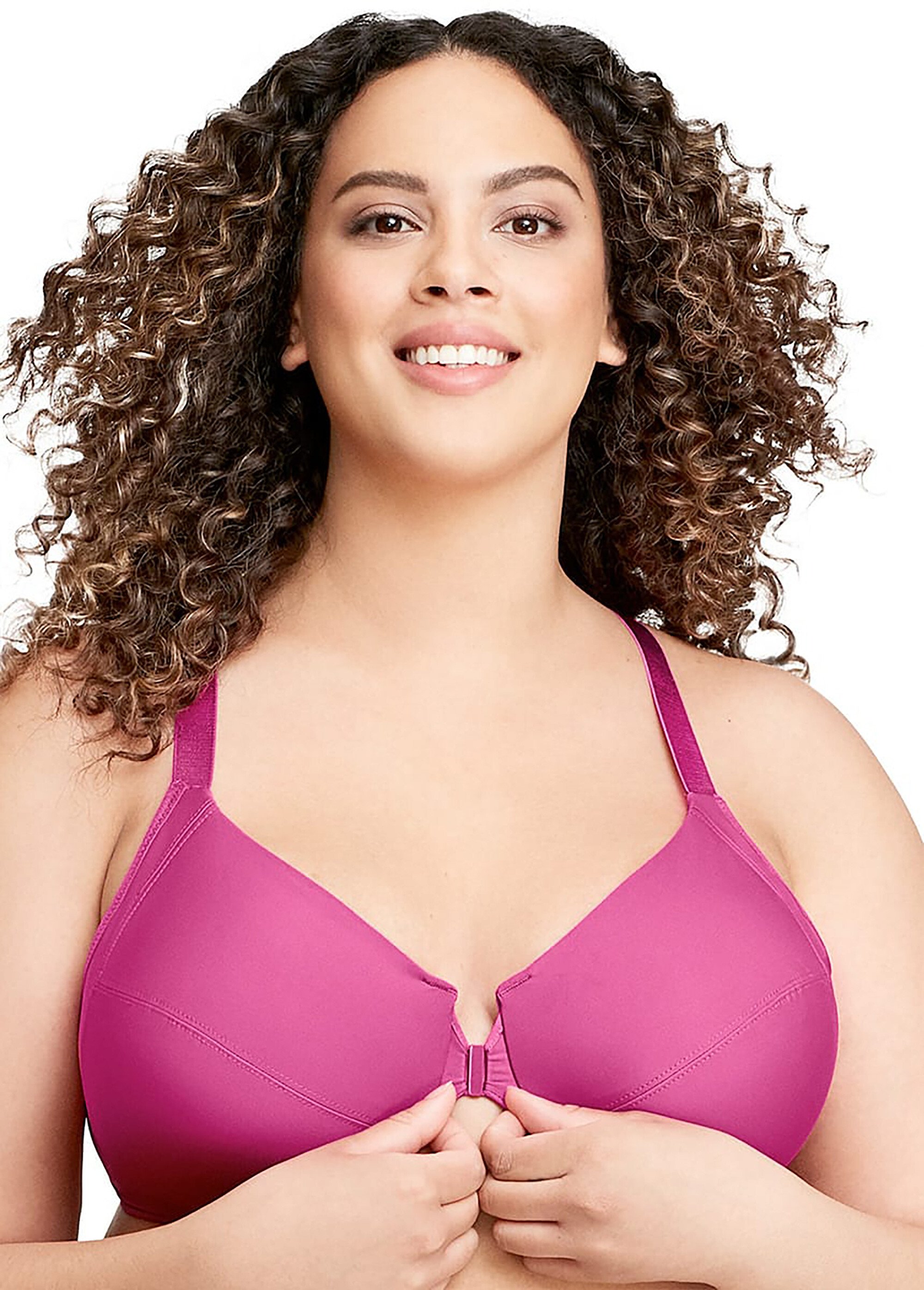 Soutien-gorge WonderWire Grandes Tailles Effet Amincissant, à Armatures et Fermeture Frontale n°1247 Femme Grande Taille Rouge 1247 FA2