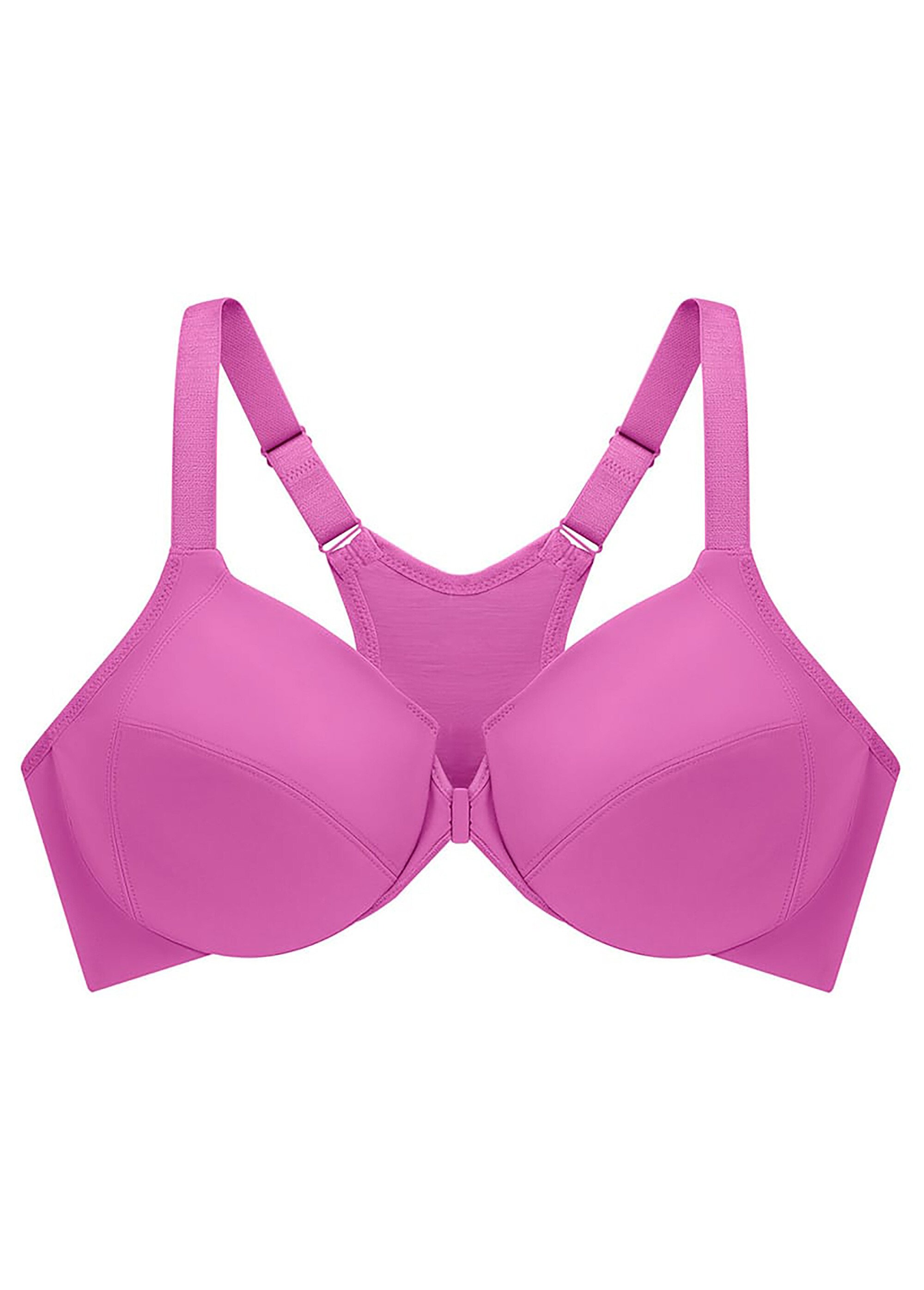 Soutien-gorge WonderWire Grandes Tailles Effet Amincissant, à Armatures et Fermeture Frontale n°1247 Femme Grande Taille Rouge 1247 FA3