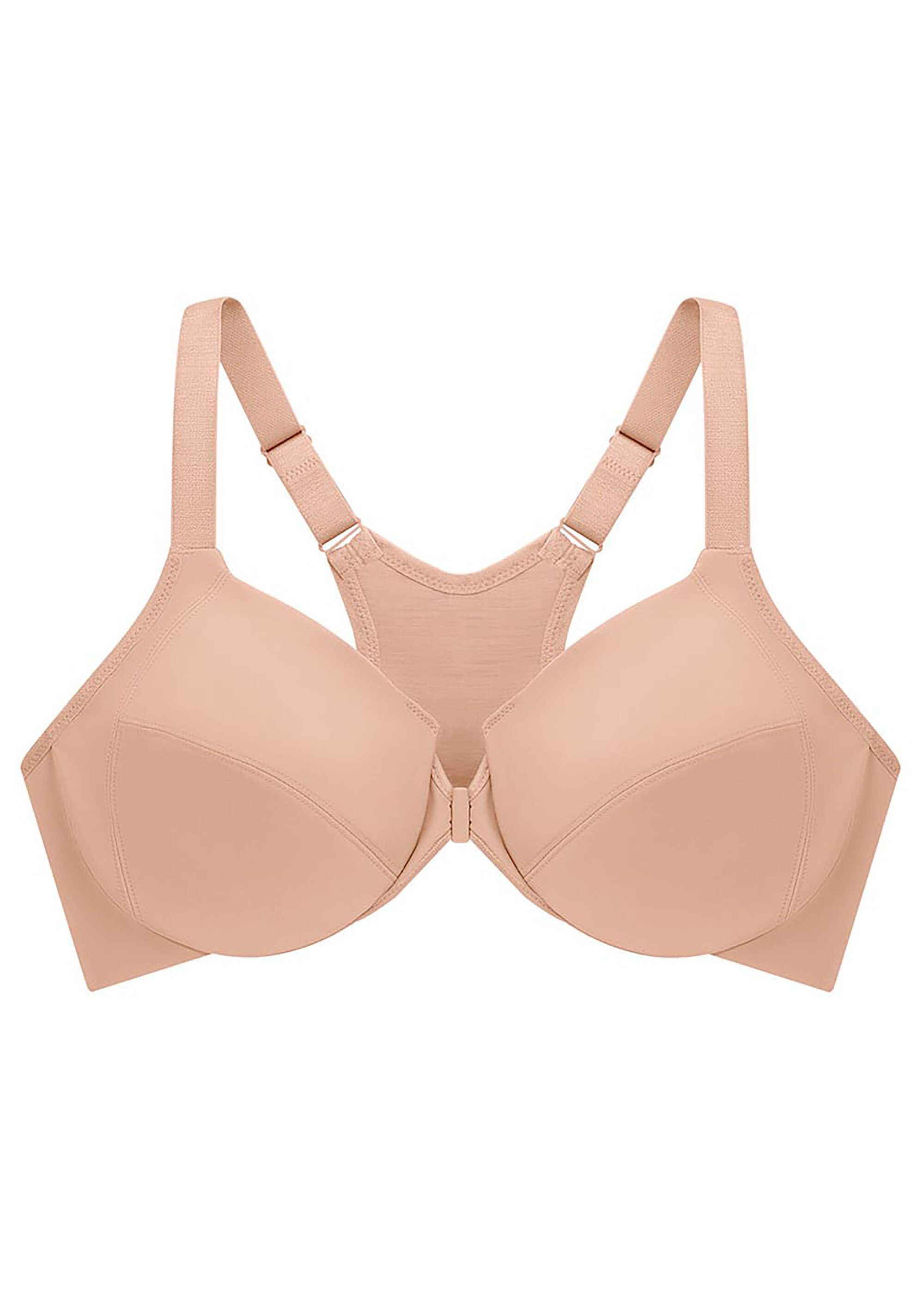 Soutien-gorge WonderWire Grandes Tailles Effet Amincissant, à Armatures et Fermeture Frontale n°1247 Femme Grande Taille Marron 1247 FA3