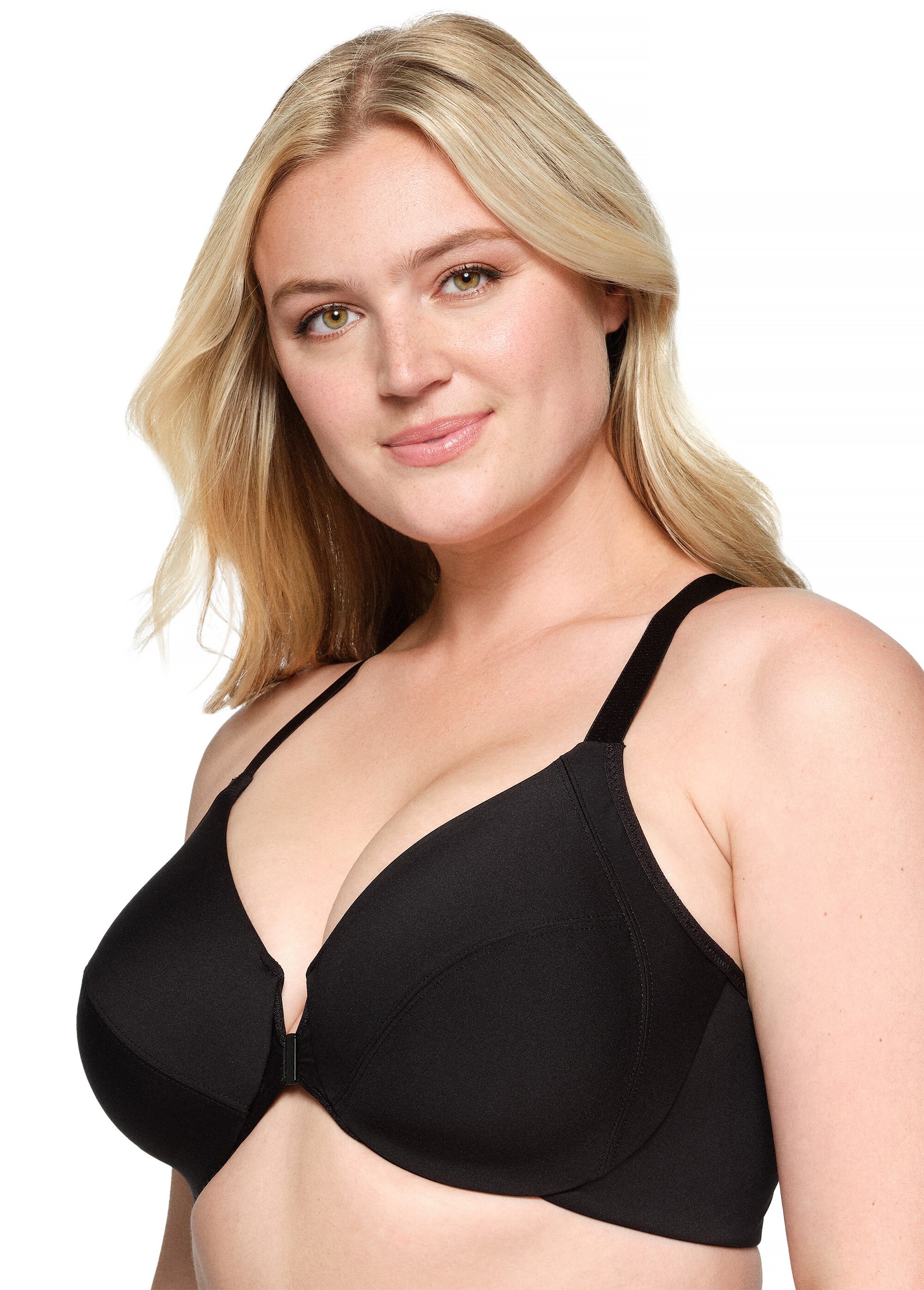 Soutien-gorge WonderWire Grandes Tailles Effet Amincissant, à Armatures et Fermeture Frontale n°1247 Femme Grande Taille Noir 1247 GA1
