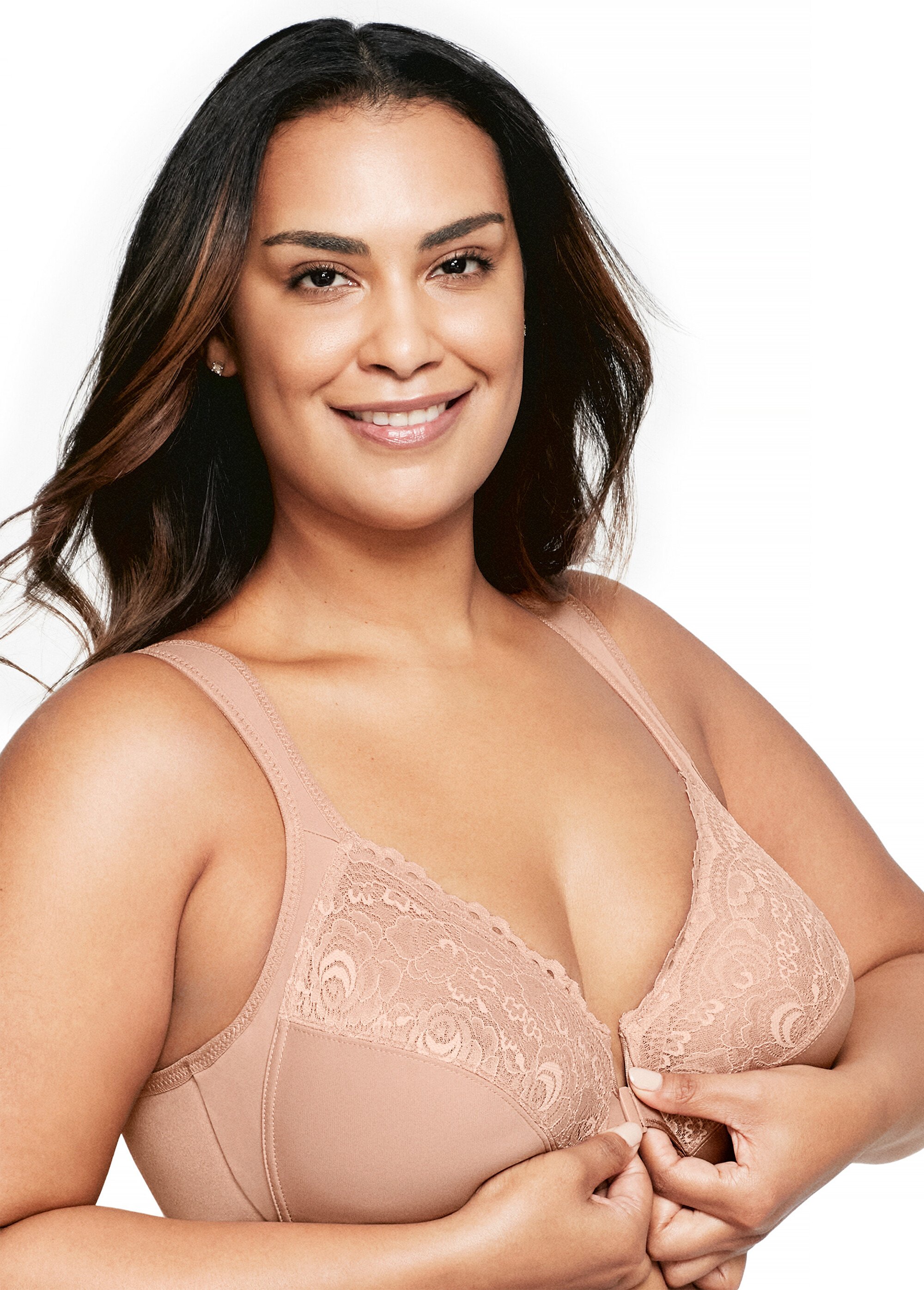 Soutien-gorge WonderWire à Armatures et Fermeture Frontale, Spécial Grandes Tailles n°1245 Femme Grande Taille Marron 1245 DR1