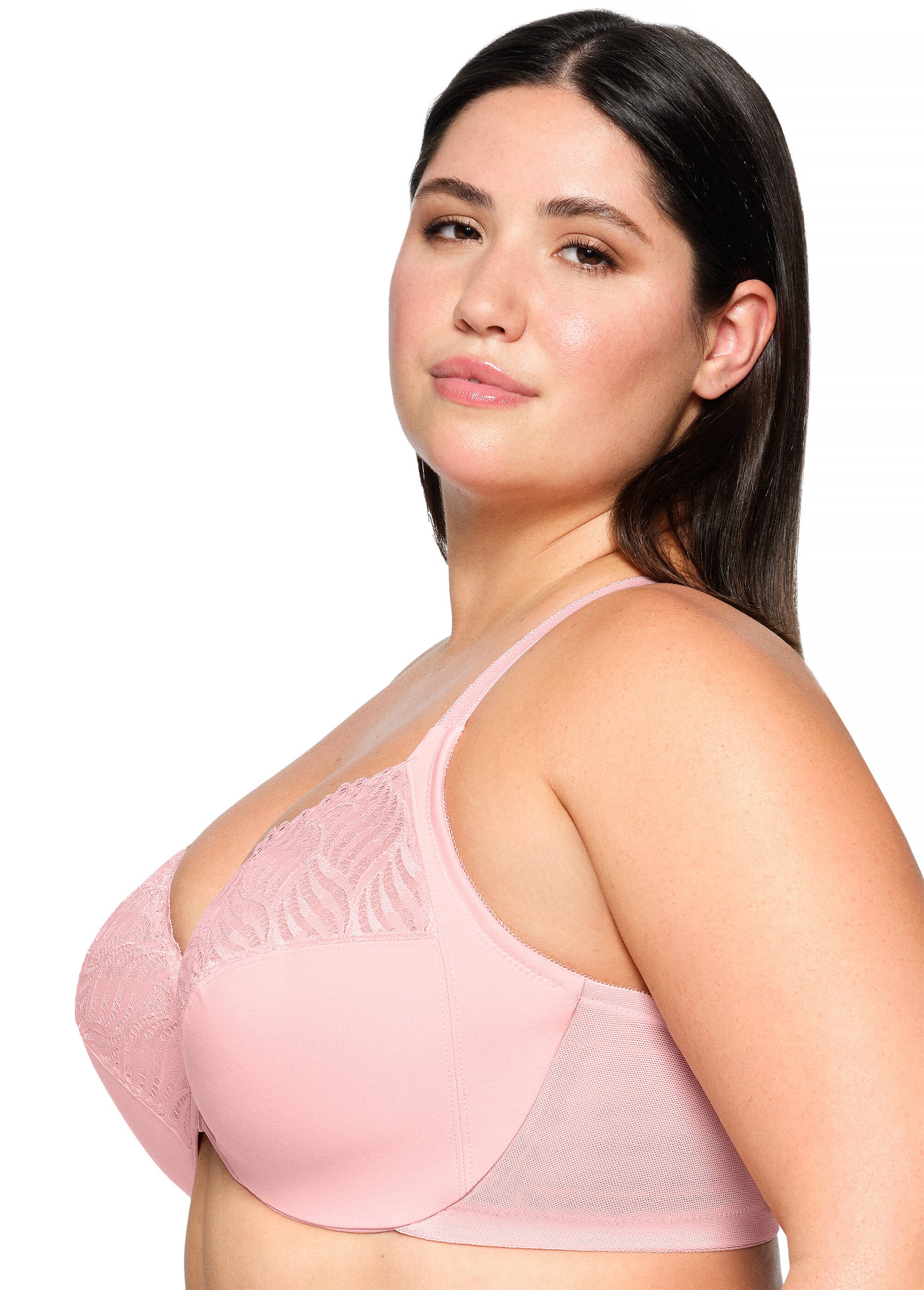 Soutien-gorge WonderWire Grandes Tailles à Armatures, Dos Nageur et Fermeture Frontale n°1246 Femme Grande Taille Rose 1246 GA1