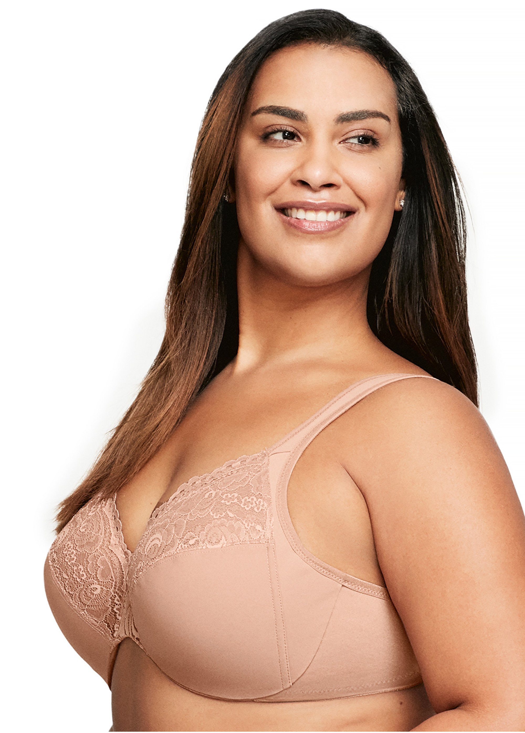 Soutien-gorge WonderWire Décolleté Dentelle à Armatures, Spécial Grandes Tailles n°1240 Femme Grande Taille Marron 1240 DR1