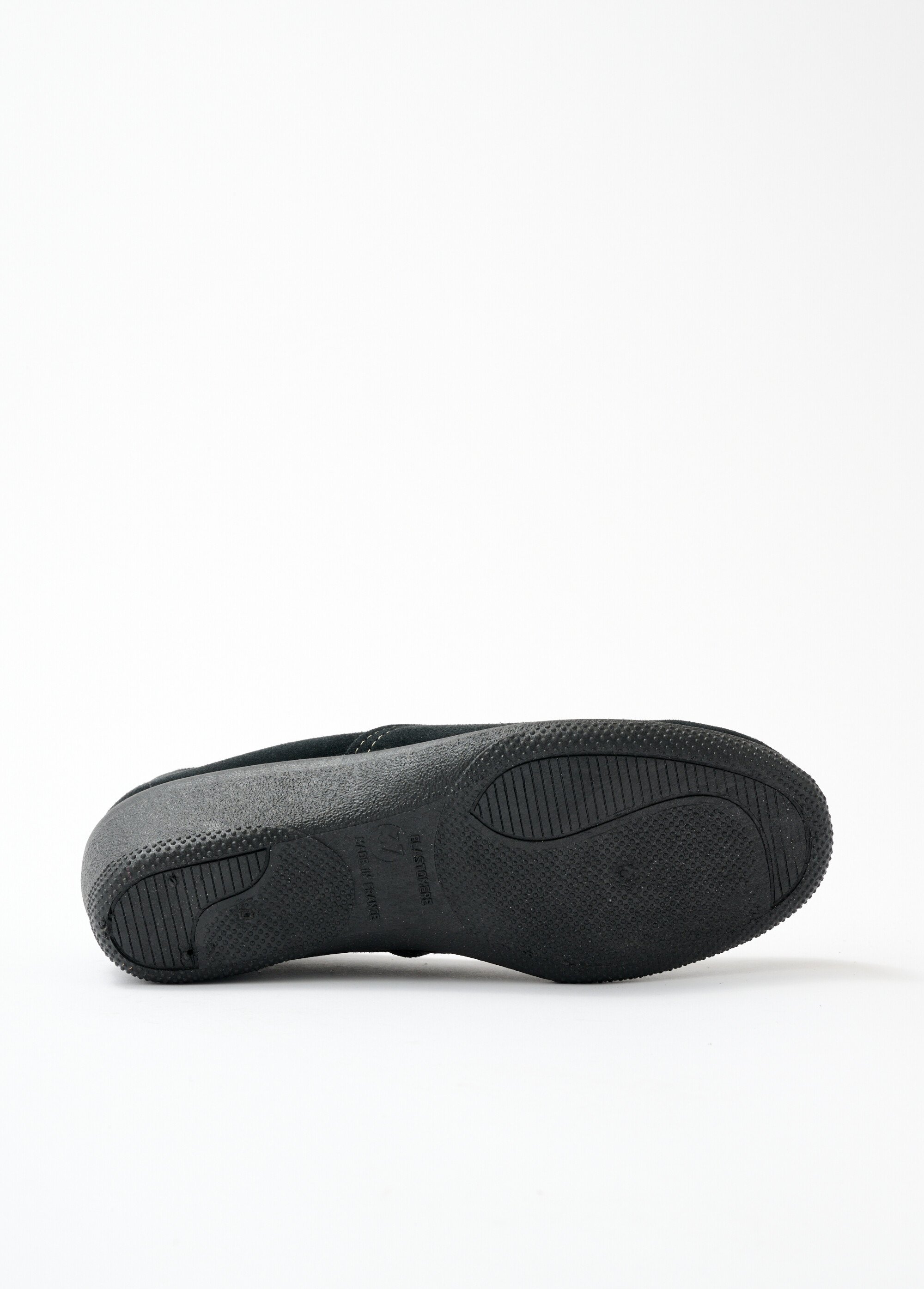 Mocassins grande largeur élastiqué cuir Femme Noir OLVAN UN1