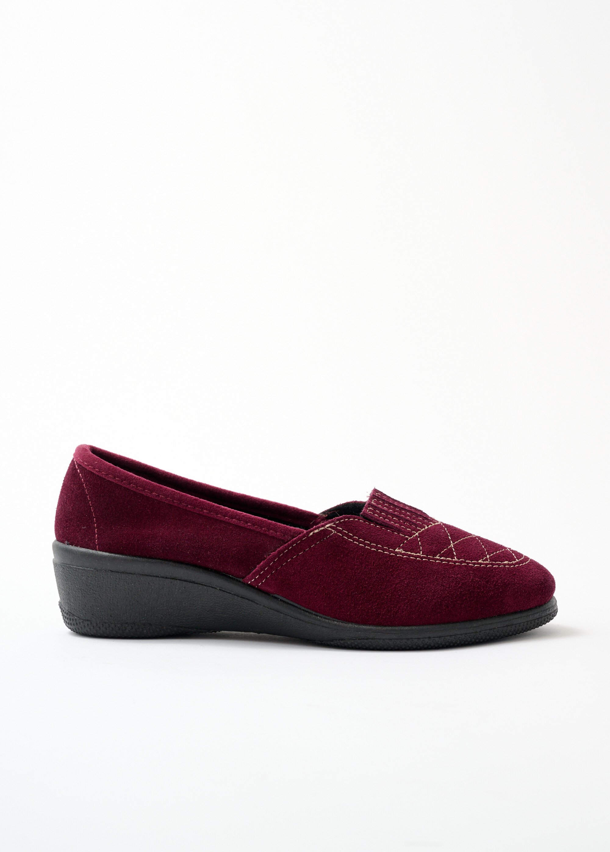 Mocassins grande largeur élastiqué cuir Femme Rouge OLVAN DR1