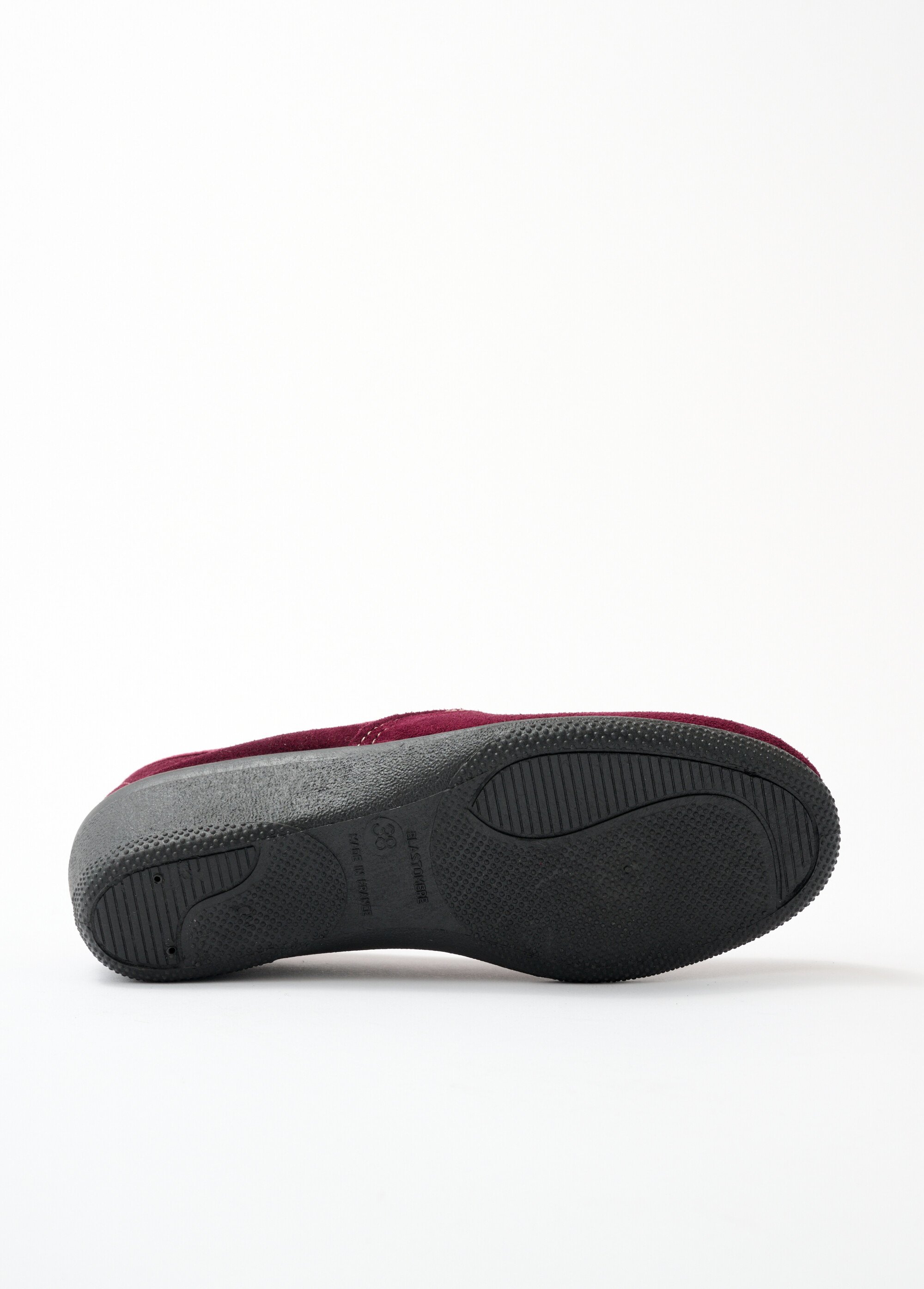 Mocassins grande largeur élastiqué cuir Femme Rouge OLVAN UN1