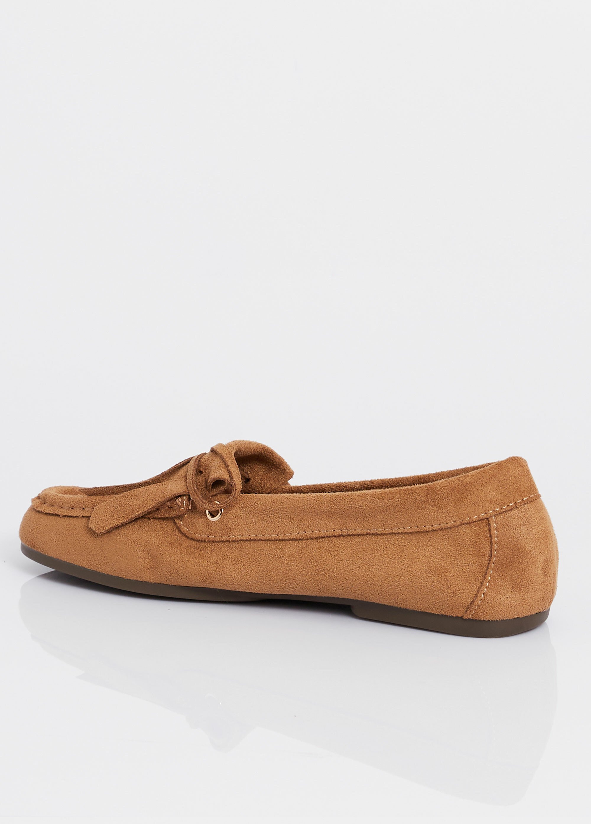 Mocassins semelle plate, dessus franges