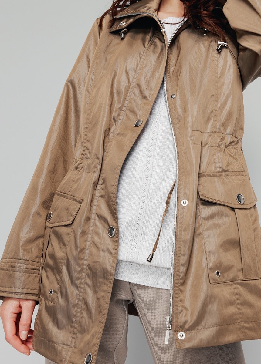 Parka zippée pressionnée