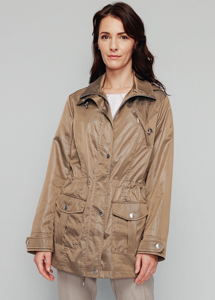 Parka zippée pressionnée