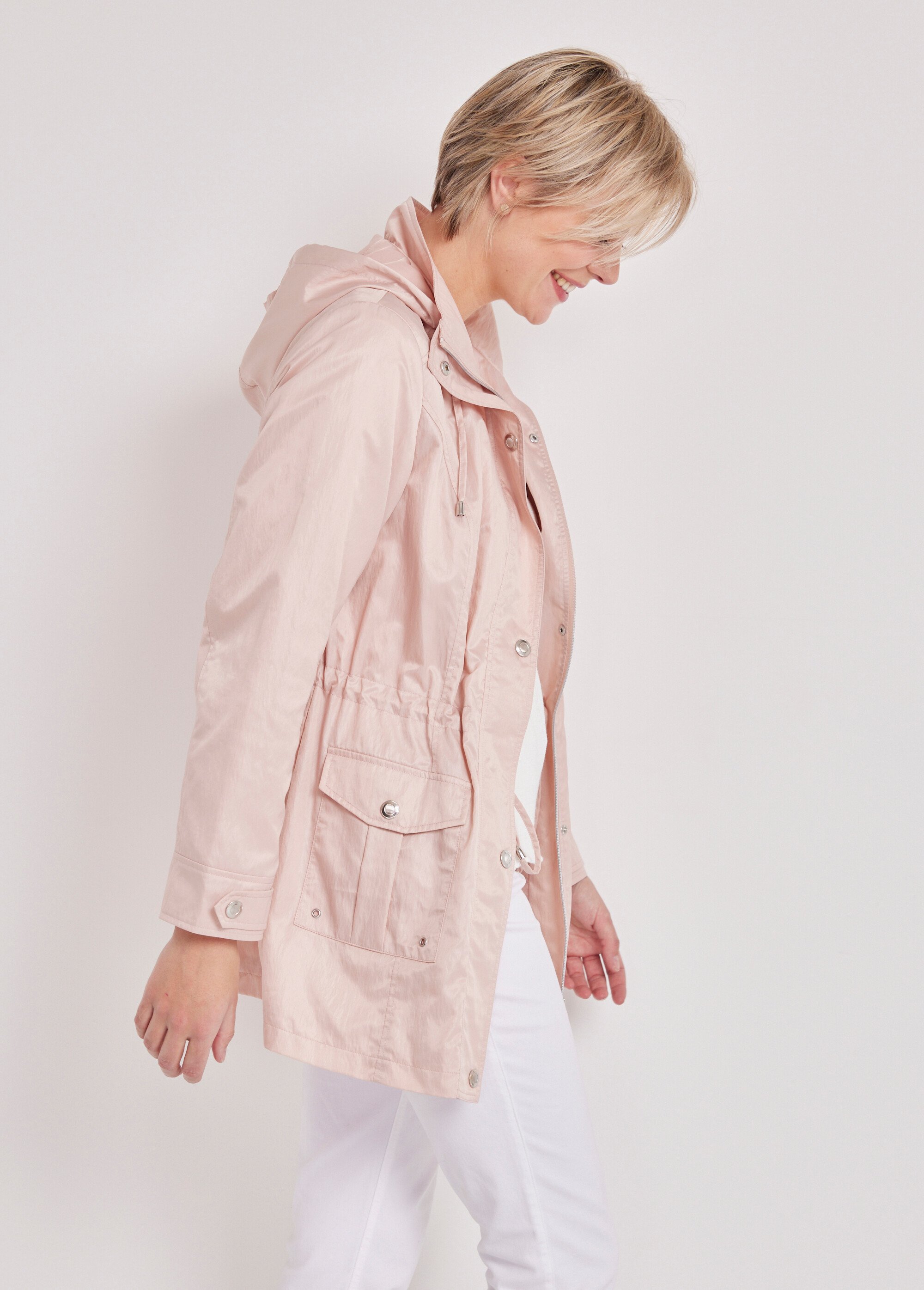 Parka zippée pressionnée Femme Rose TYPHA DR1