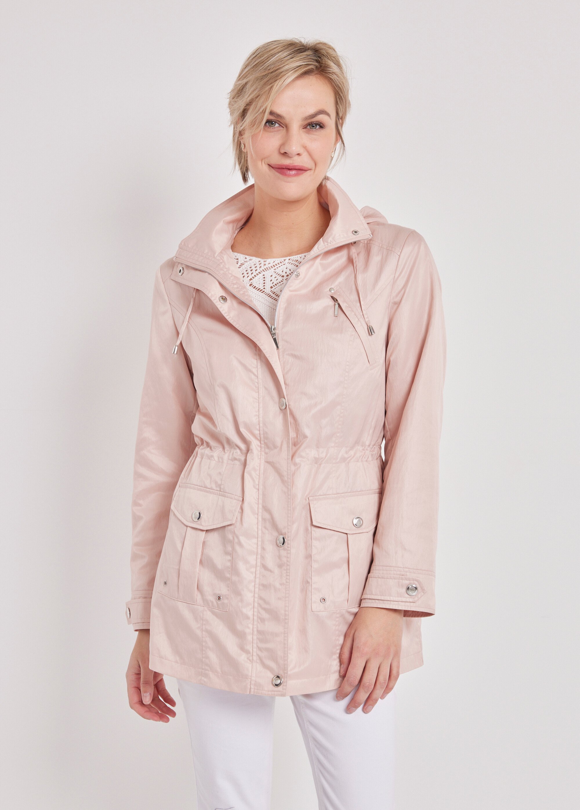 Parka zippée pressionnée