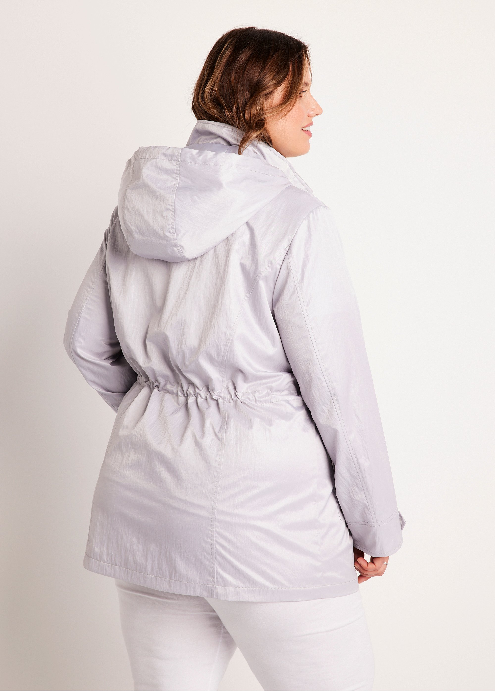 Parka zippée pressionnée Femme Grande Taille Gris TYPHA DO2