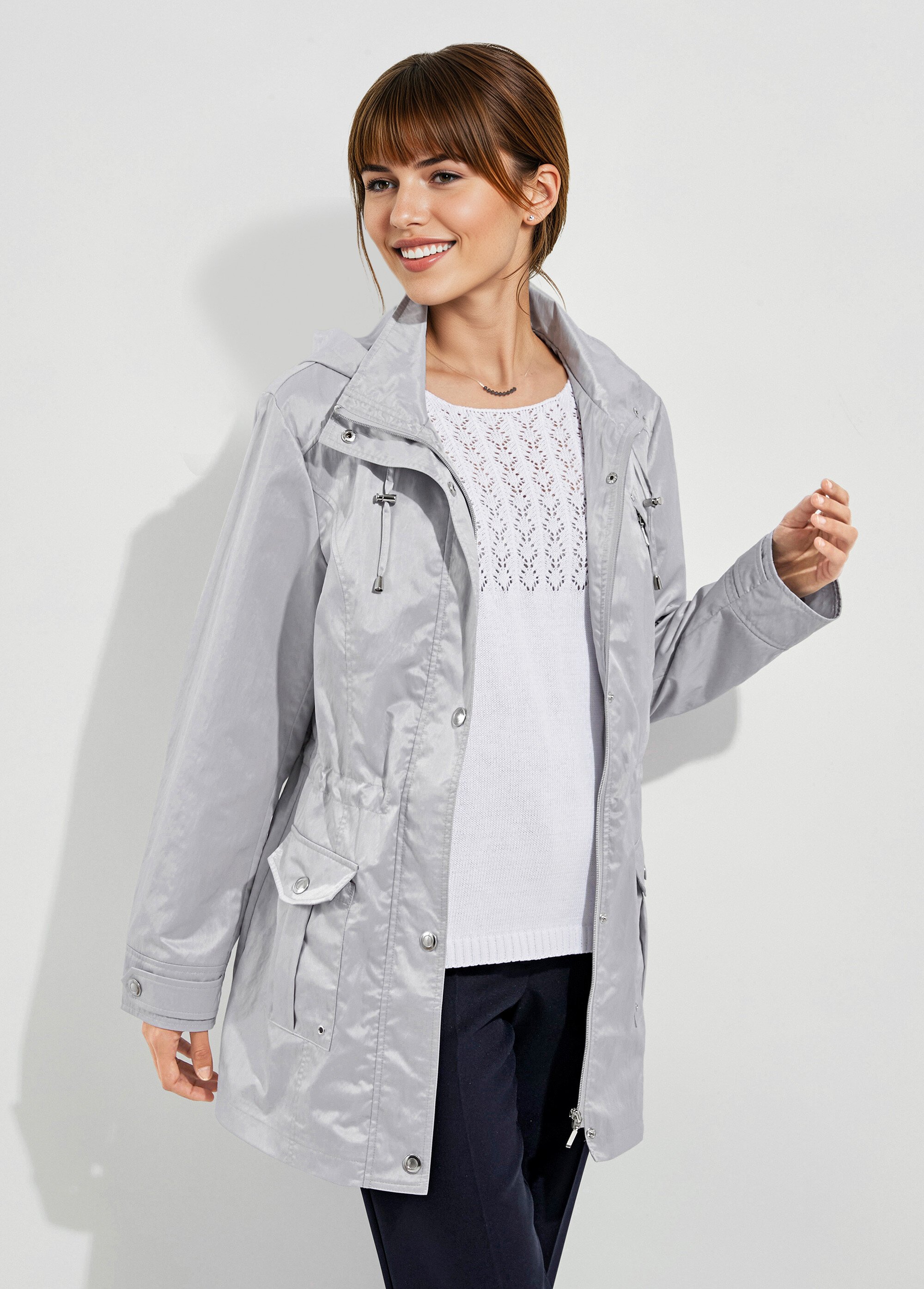 Parka zippée pressionnée