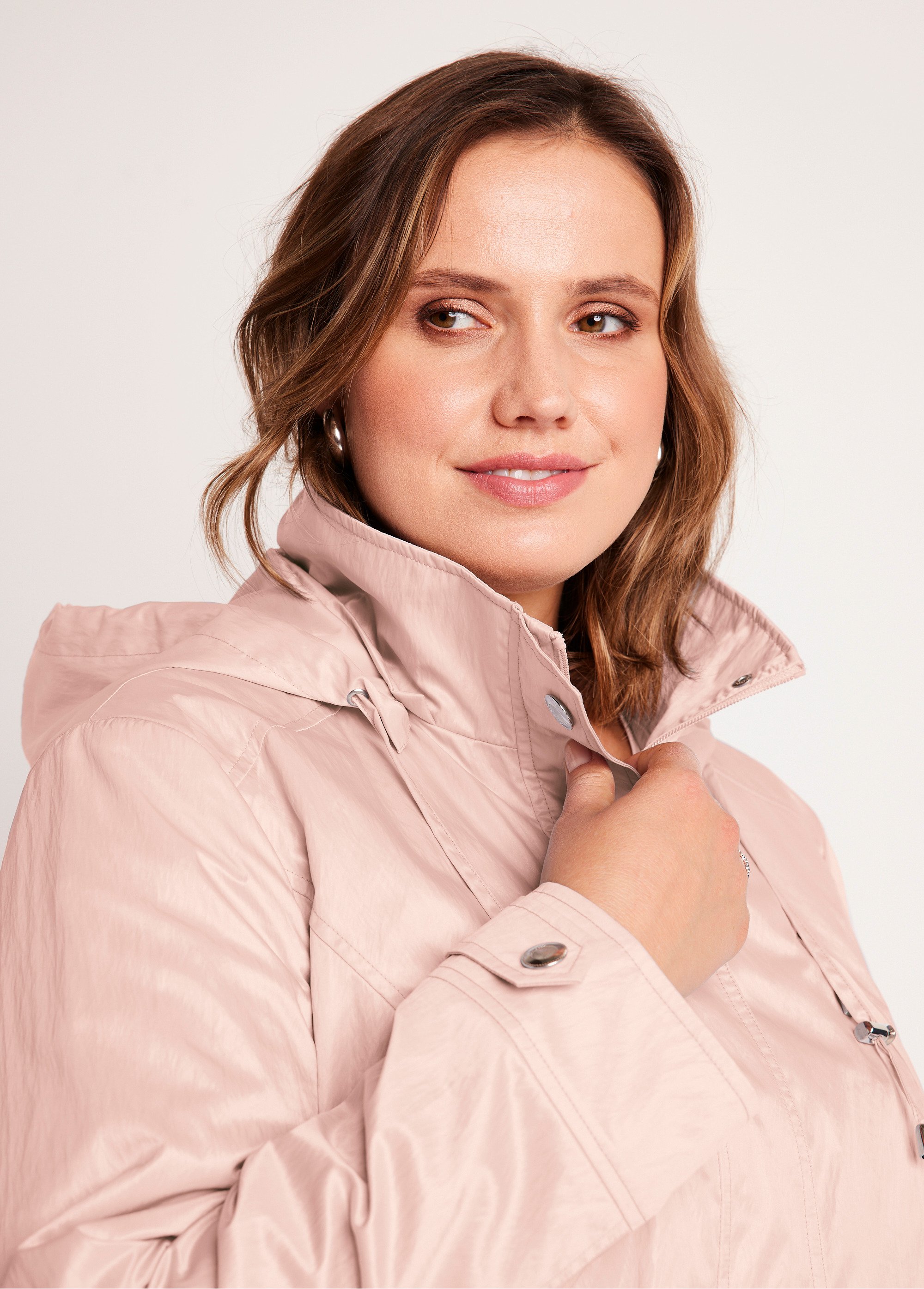 Parka zippée pressionnée