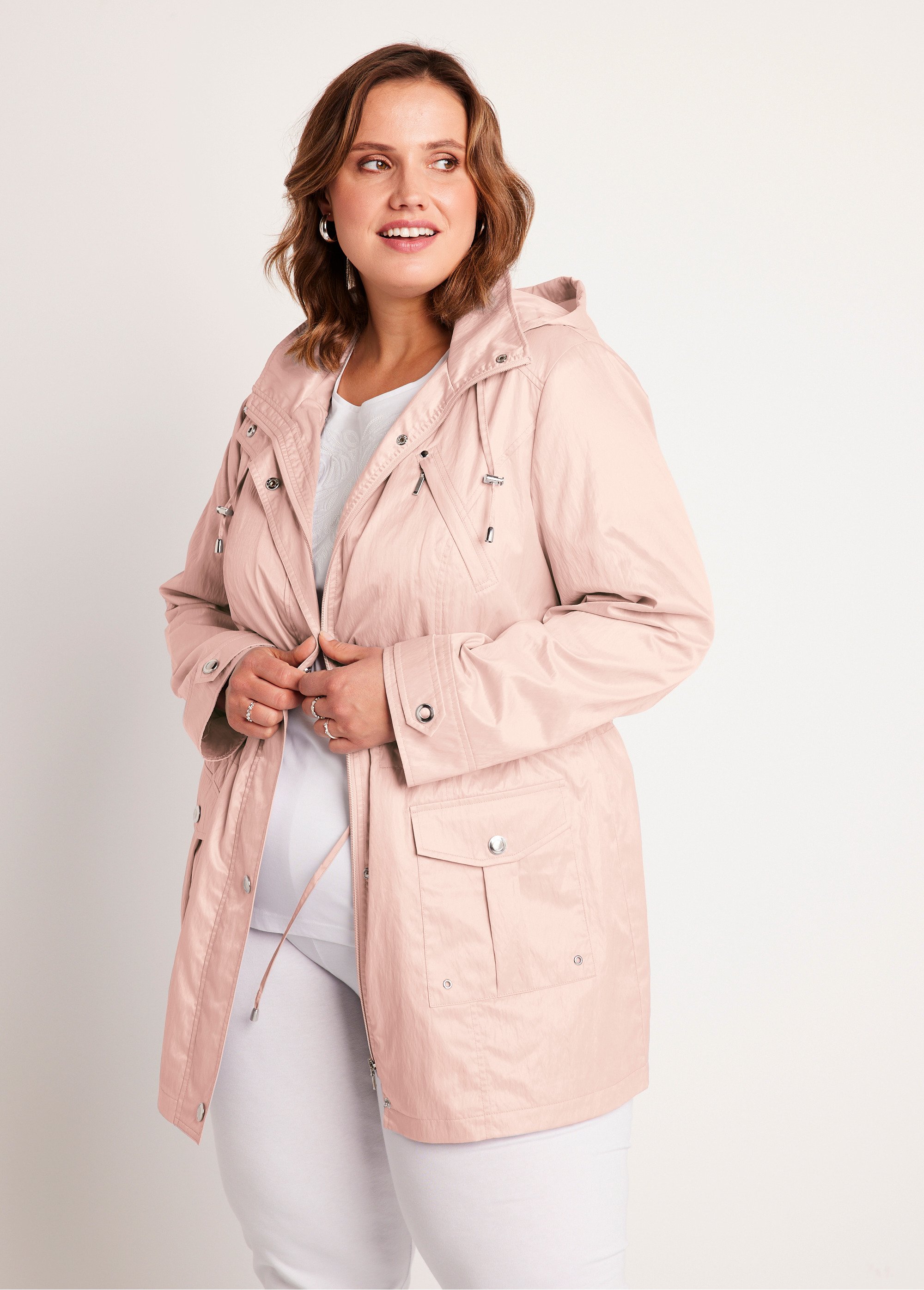 Parka zippée pressionnée