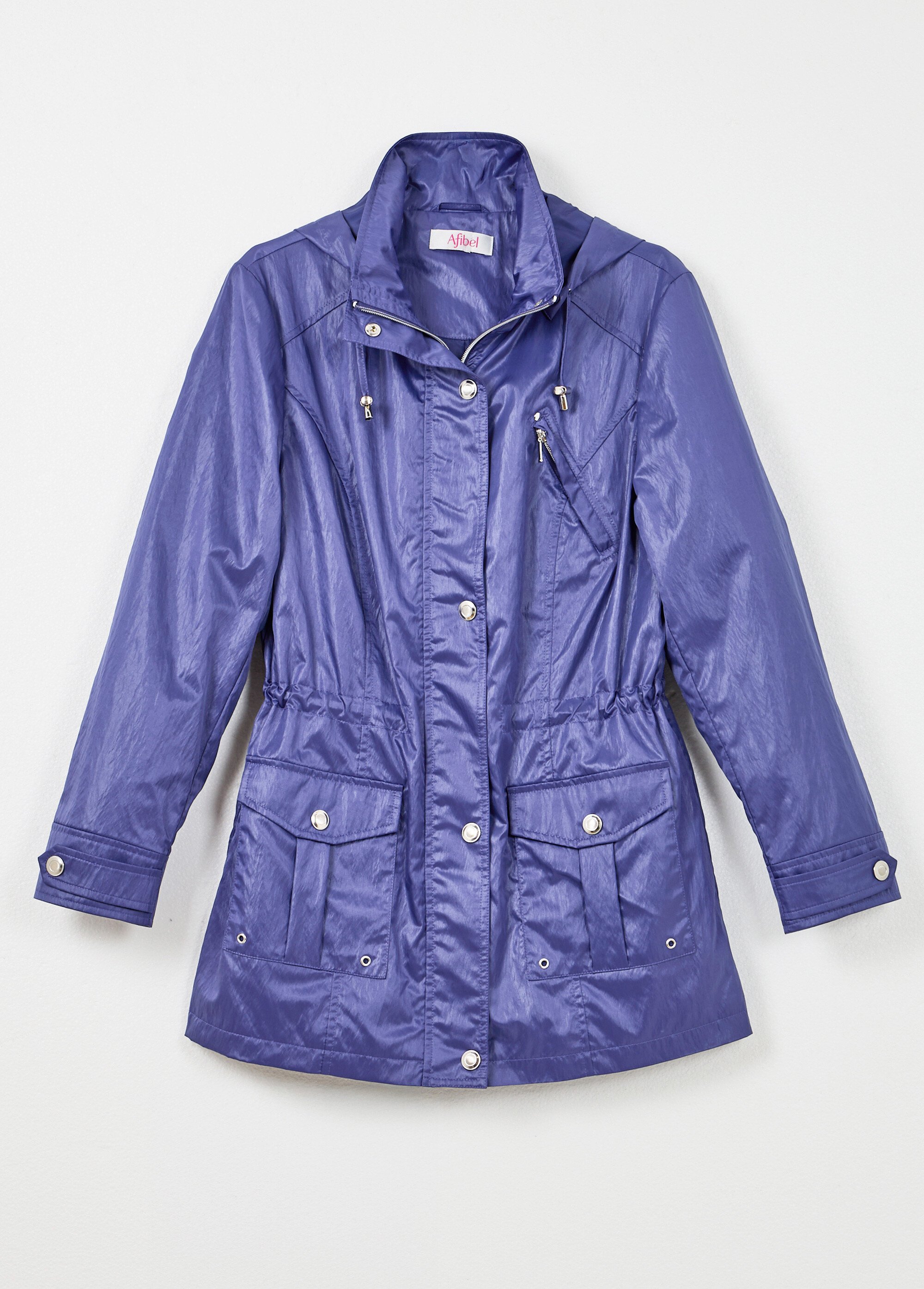 Parka zippée pressionnée Femme Bleu TYPHA AP1