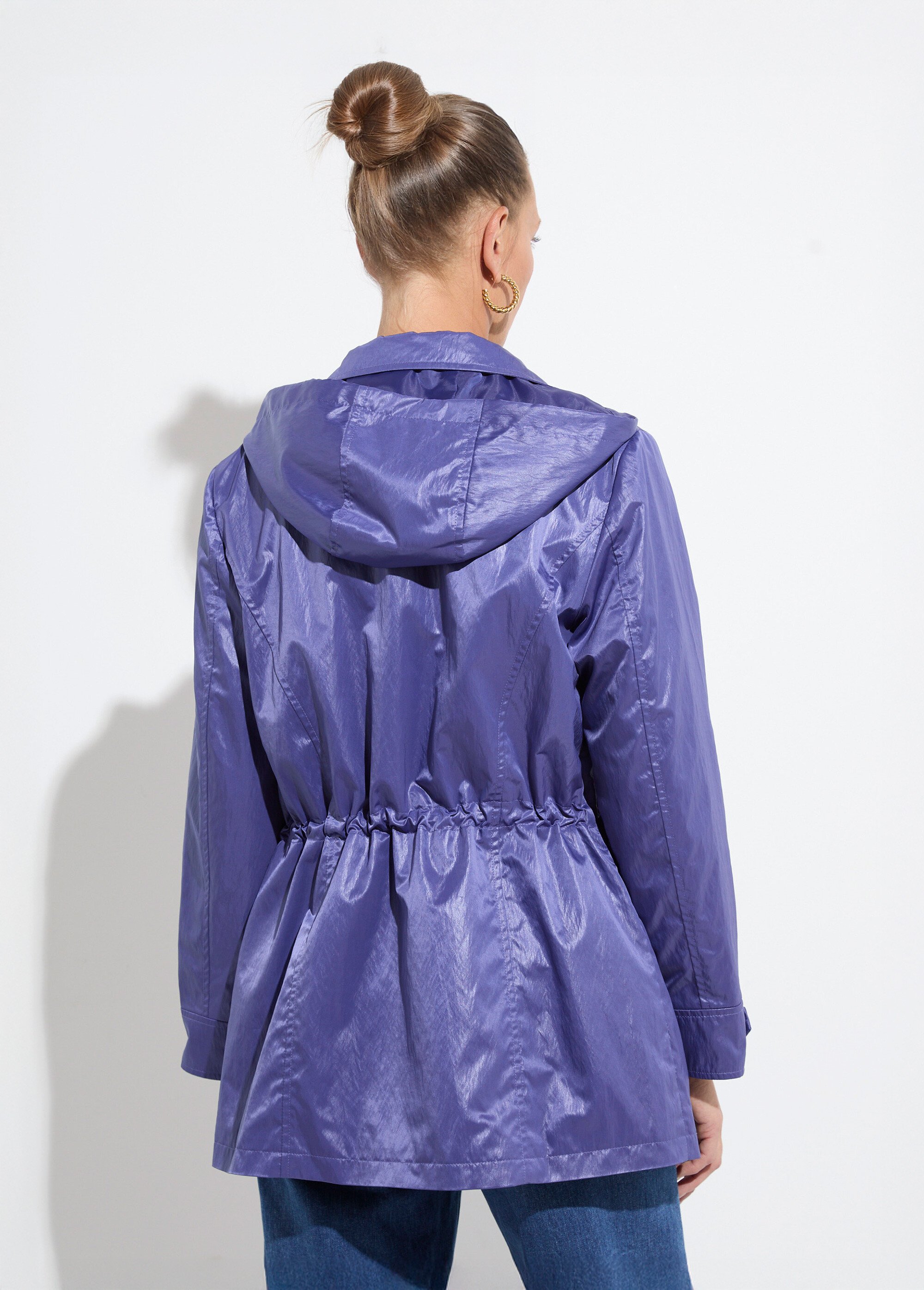 Parka zippée pressionnée Femme Bleu TYPHA DO1