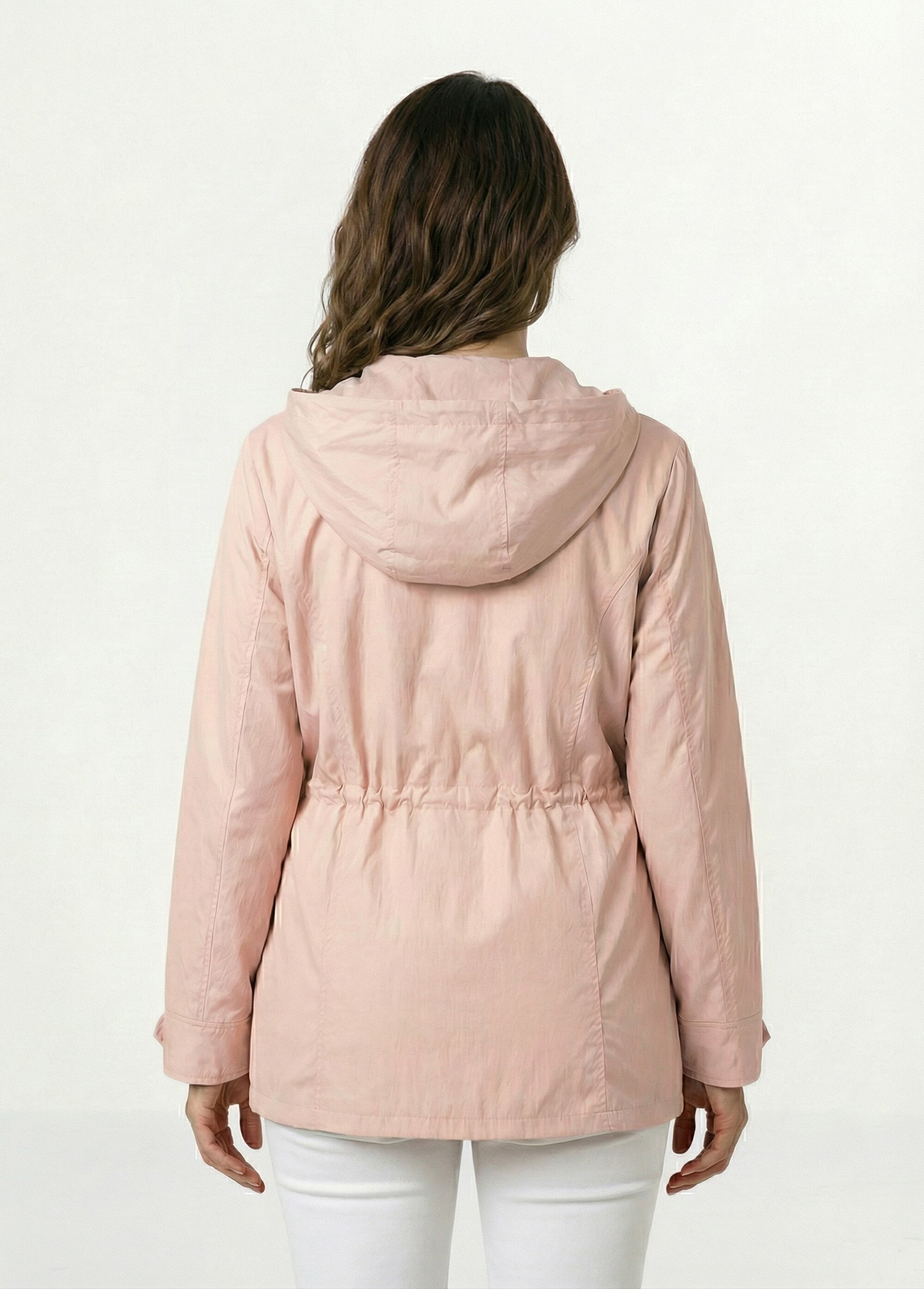 Parka zippée pressionnée, effet satiné Femme Rose TYPHA DO1