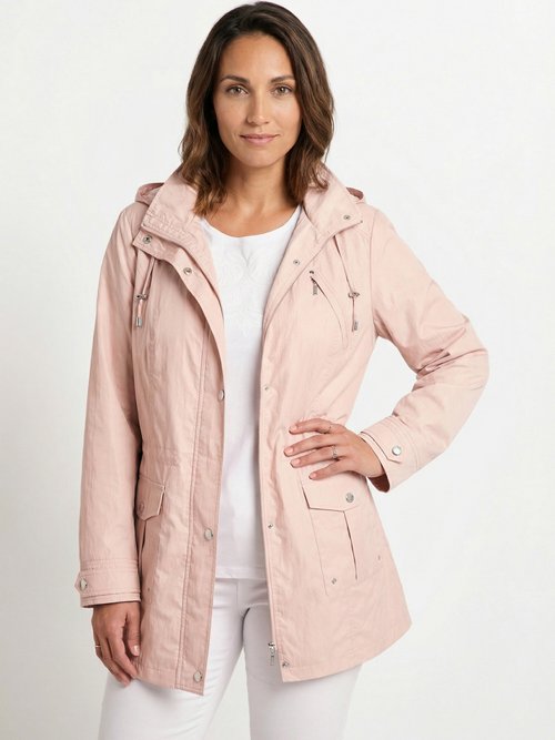 Parka zippée pressionnée, effet satiné Femme Rose TYPHA FA1