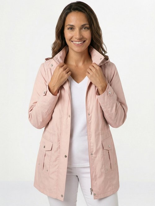 Parka zippée pressionnée, effet satiné Femme Rose TYPHA MV1