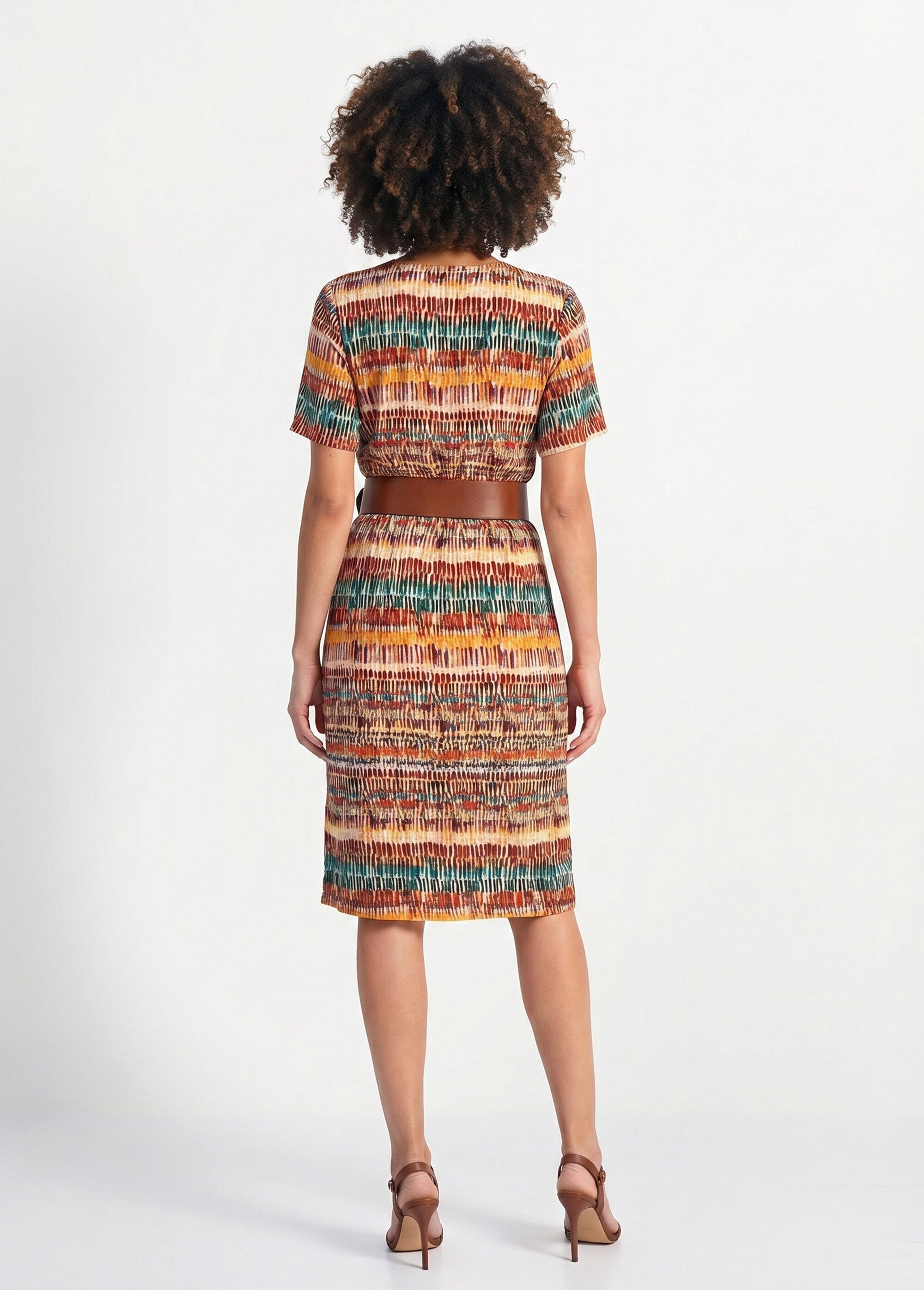 Robe-housse courte imprimé ethnique Femme Rouge EJIVE DO1