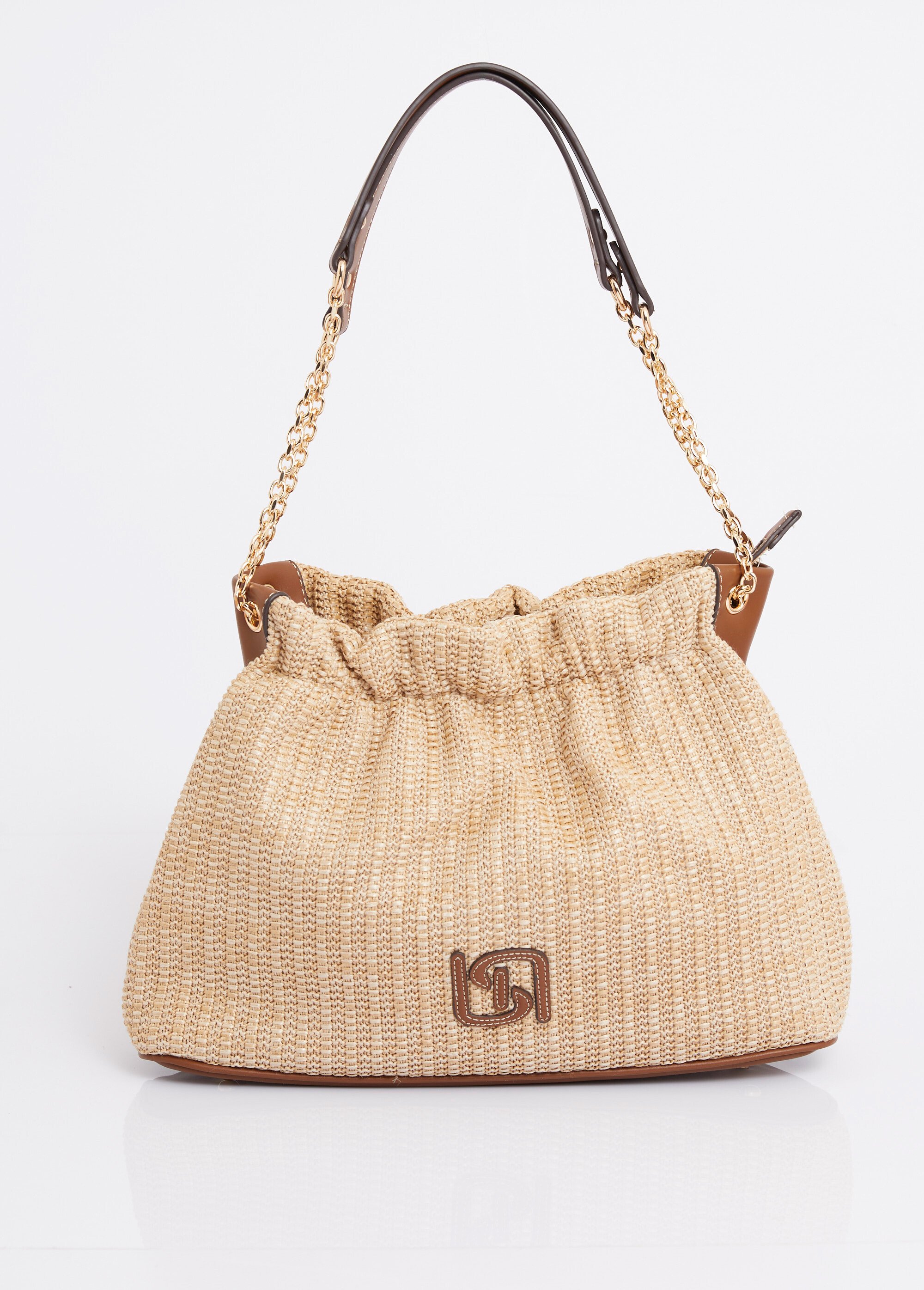 Sac à main bourse, effet tressé raphia Femme Marron MIM90795-4 FA1