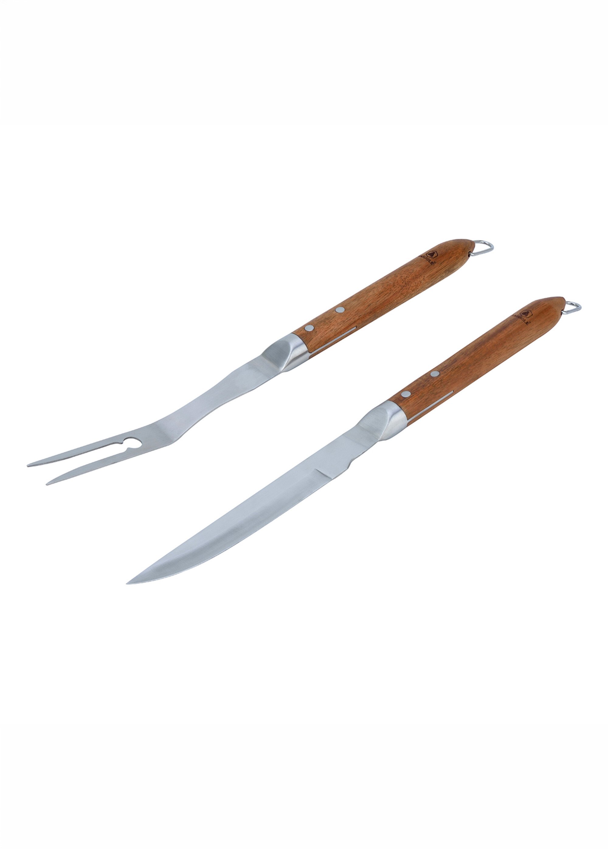 Set 2 Ustensiles barbecue acier/bois SEVE 1 Marron 9180610 DE1