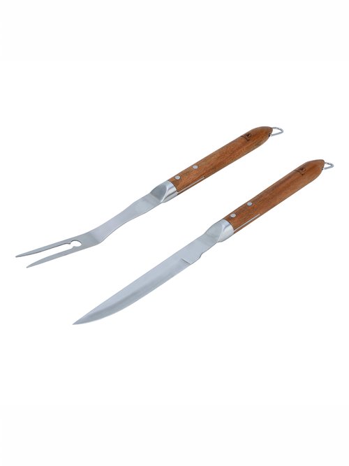 Set 2 Ustensiles barbecue acier/bois SEVE 1 Marron 9180610 DE1