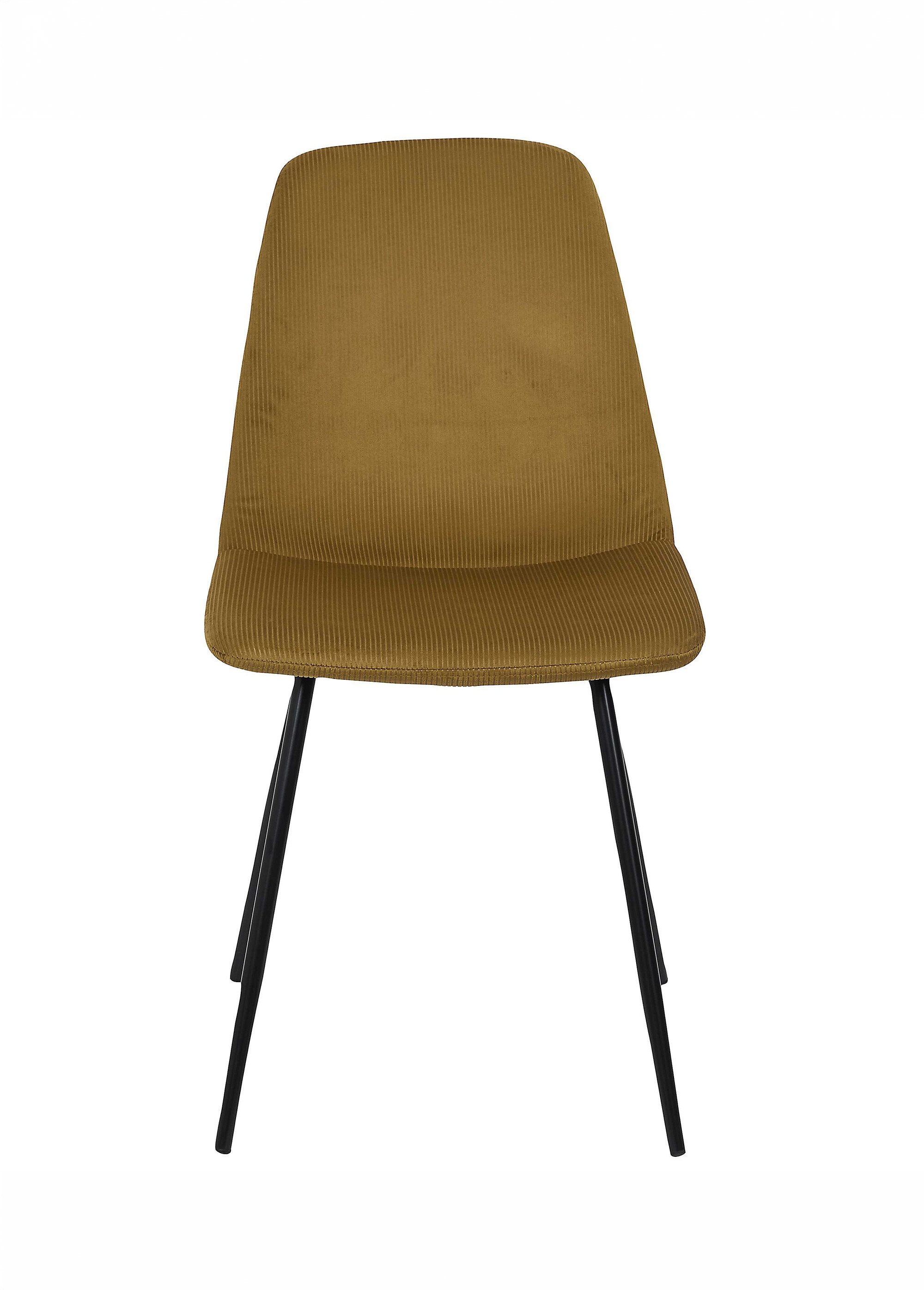 Set 4 Chaises velours cotelé, pieds métal JAUNE CMP-HD67051 DE1