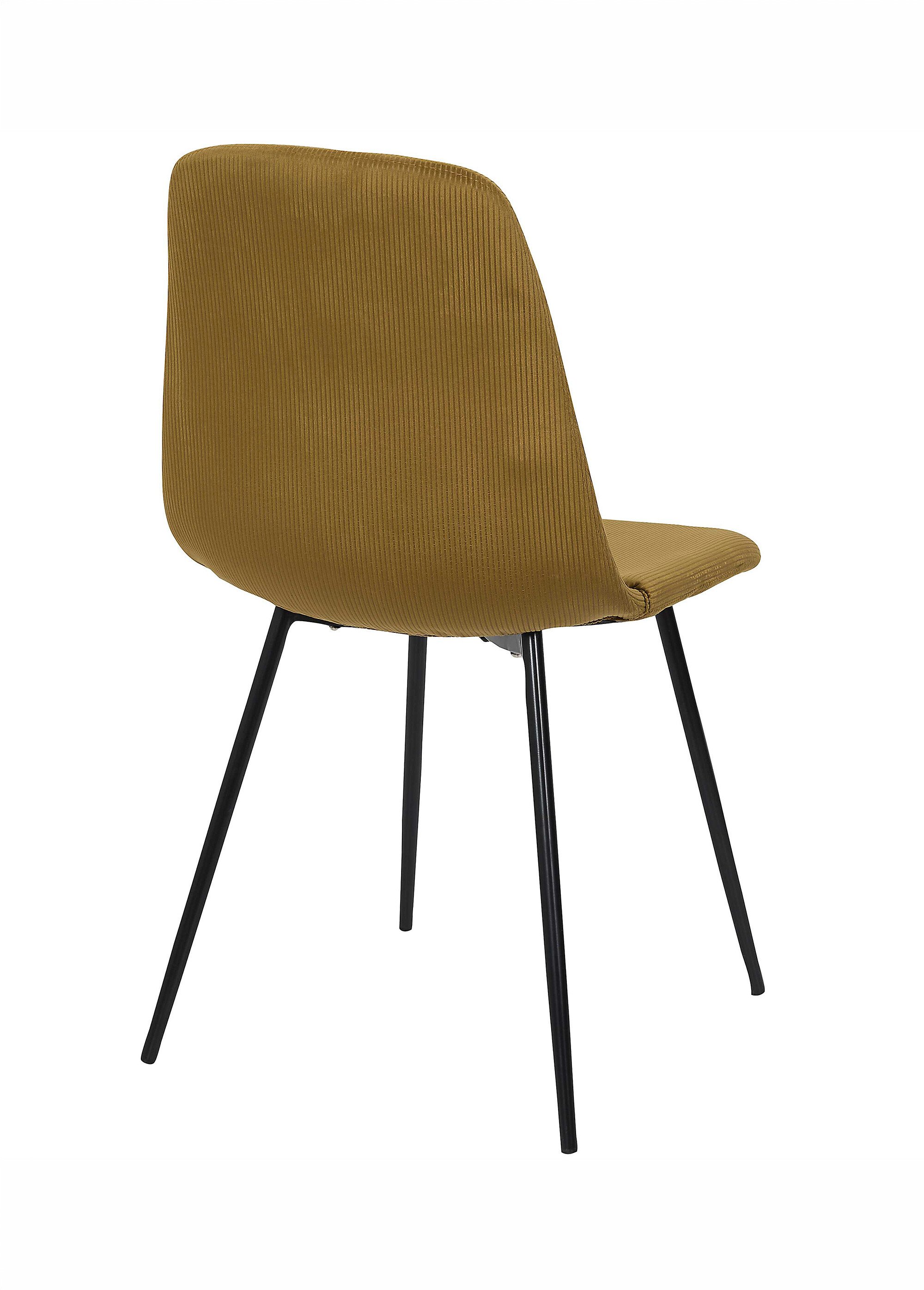 Set 4 Chaises velours cotelé, pieds métal JAUNE CMP-HD67051 DO1