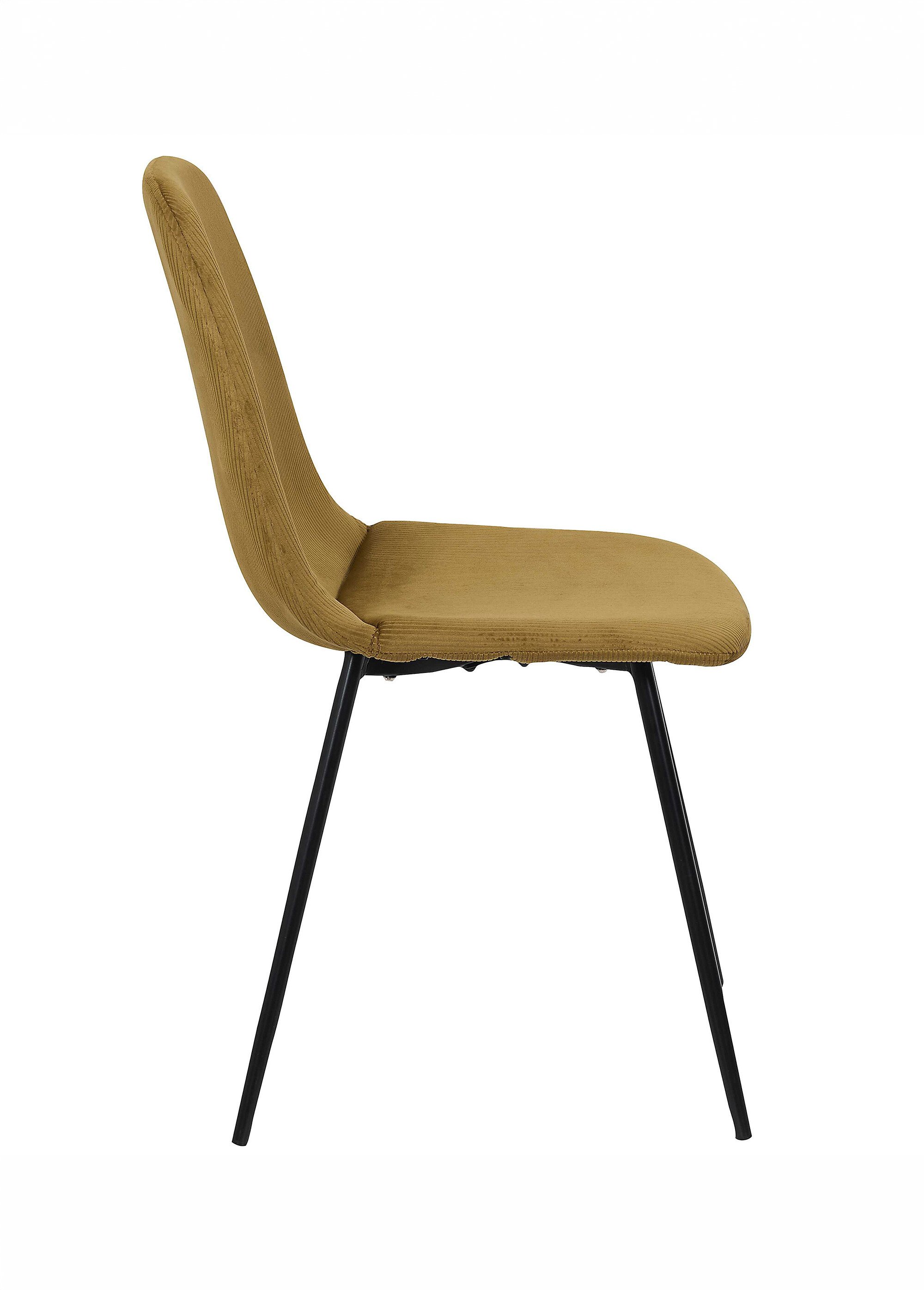 Set 4 Chaises velours cotelé, pieds métal JAUNE CMP-HD67051 DR1