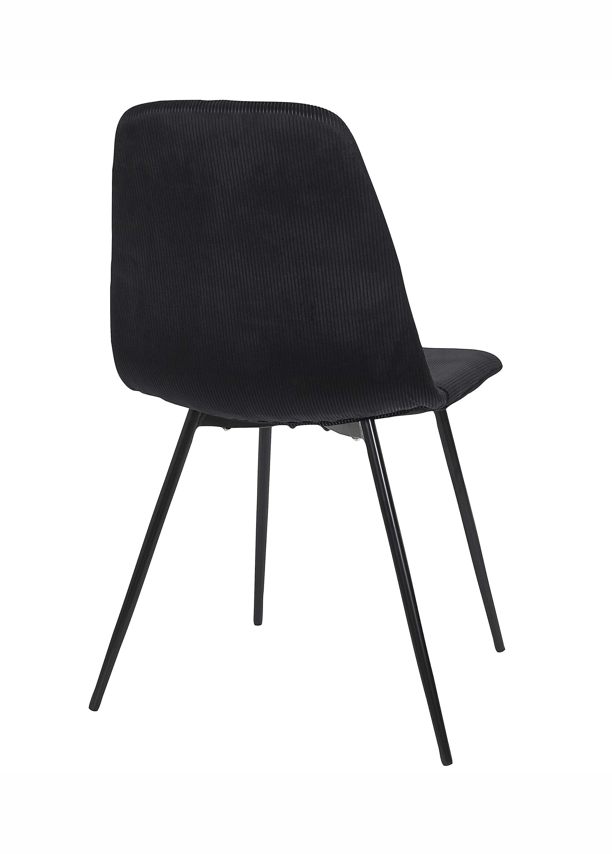 Set 4 Chaises velours cotelé, pieds métal NOIR CMP-HD67051 DO1