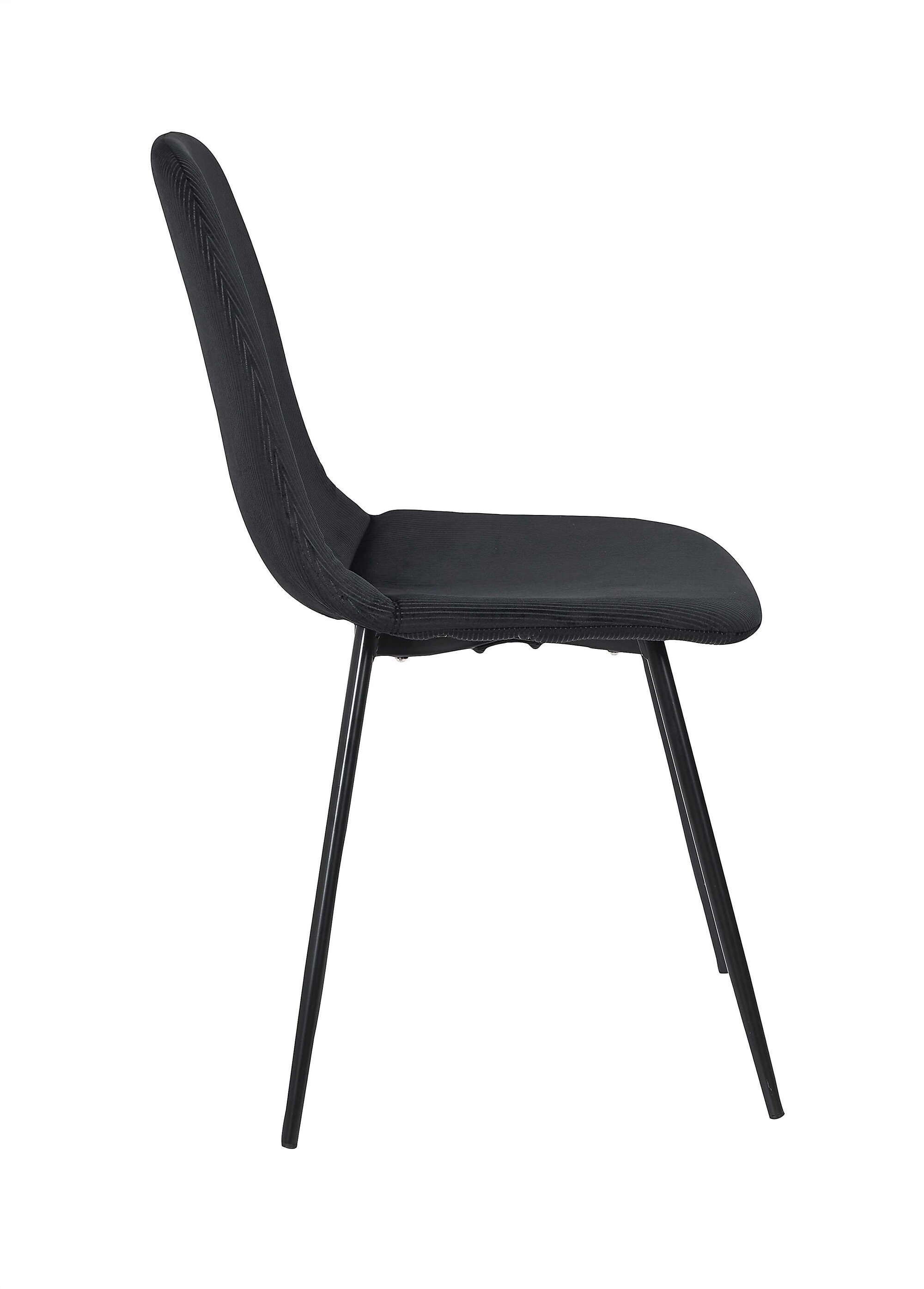 Set 4 Chaises velours cotelé, pieds métal NOIR CMP-HD67051 DR1