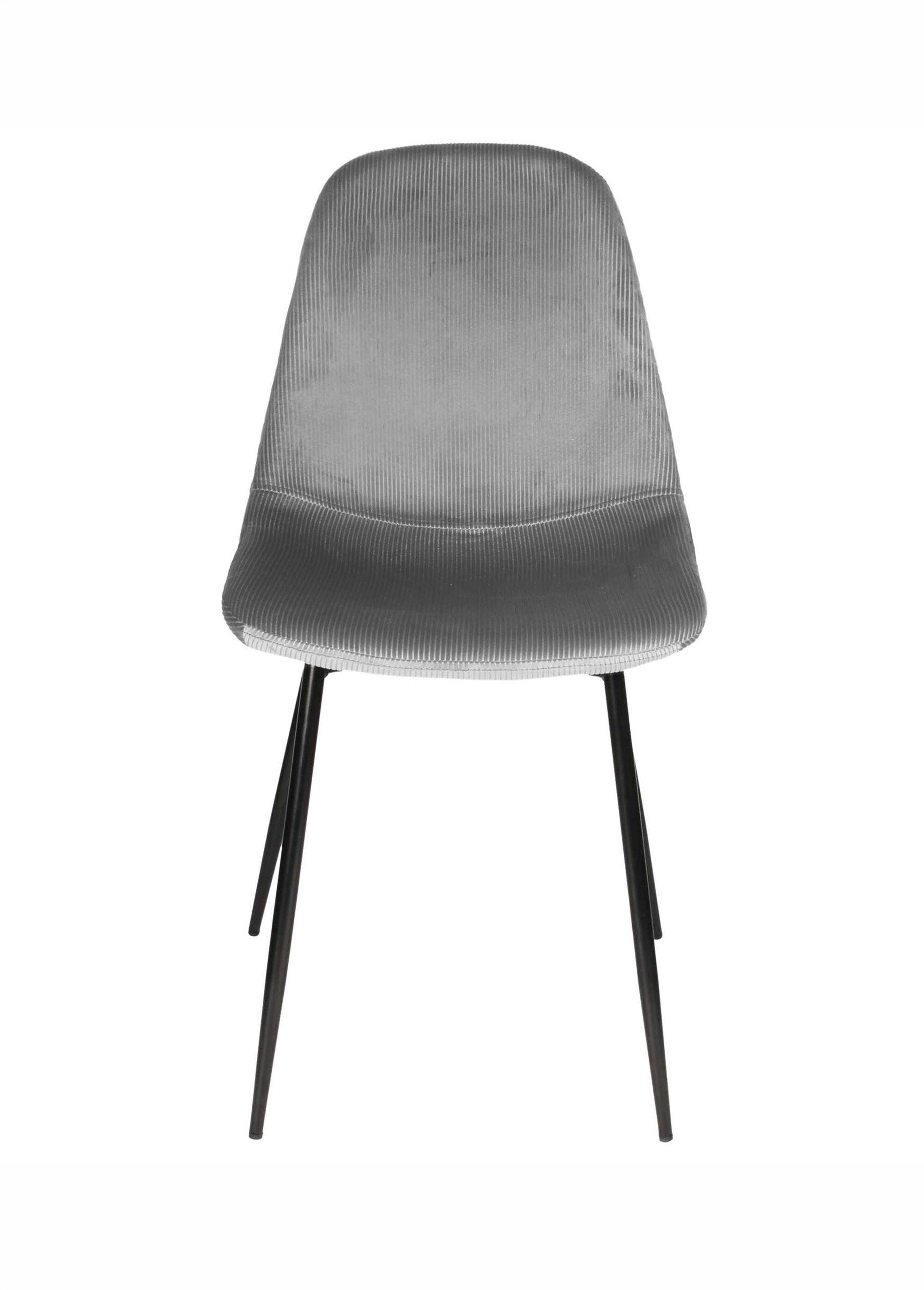 Set 4 Chaises velours cotelé, pieds métal GRIS CMP-HD67051 DE1