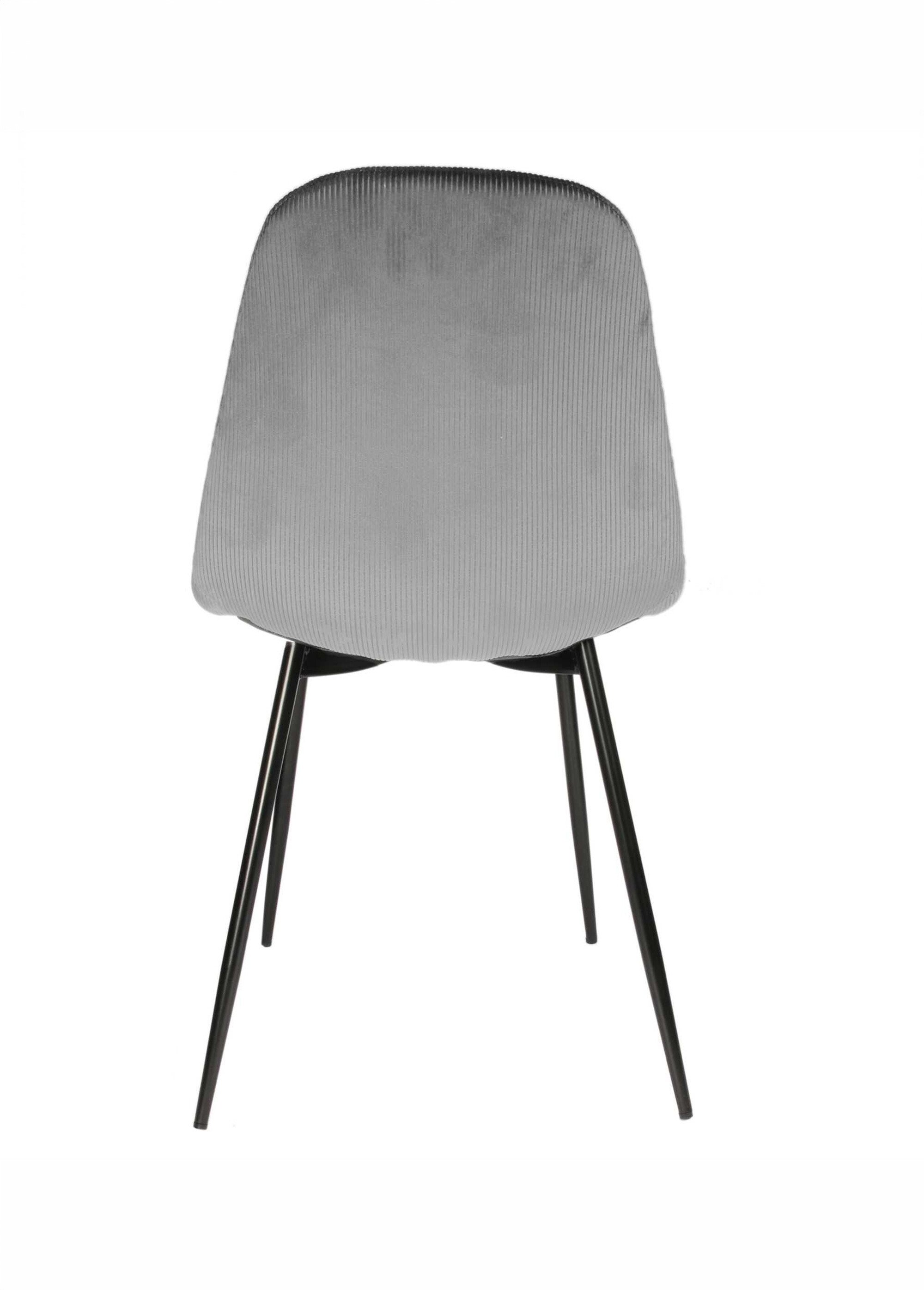 Set 4 Chaises velours cotelé, pieds métal GRIS CMP-HD67051 DO1
