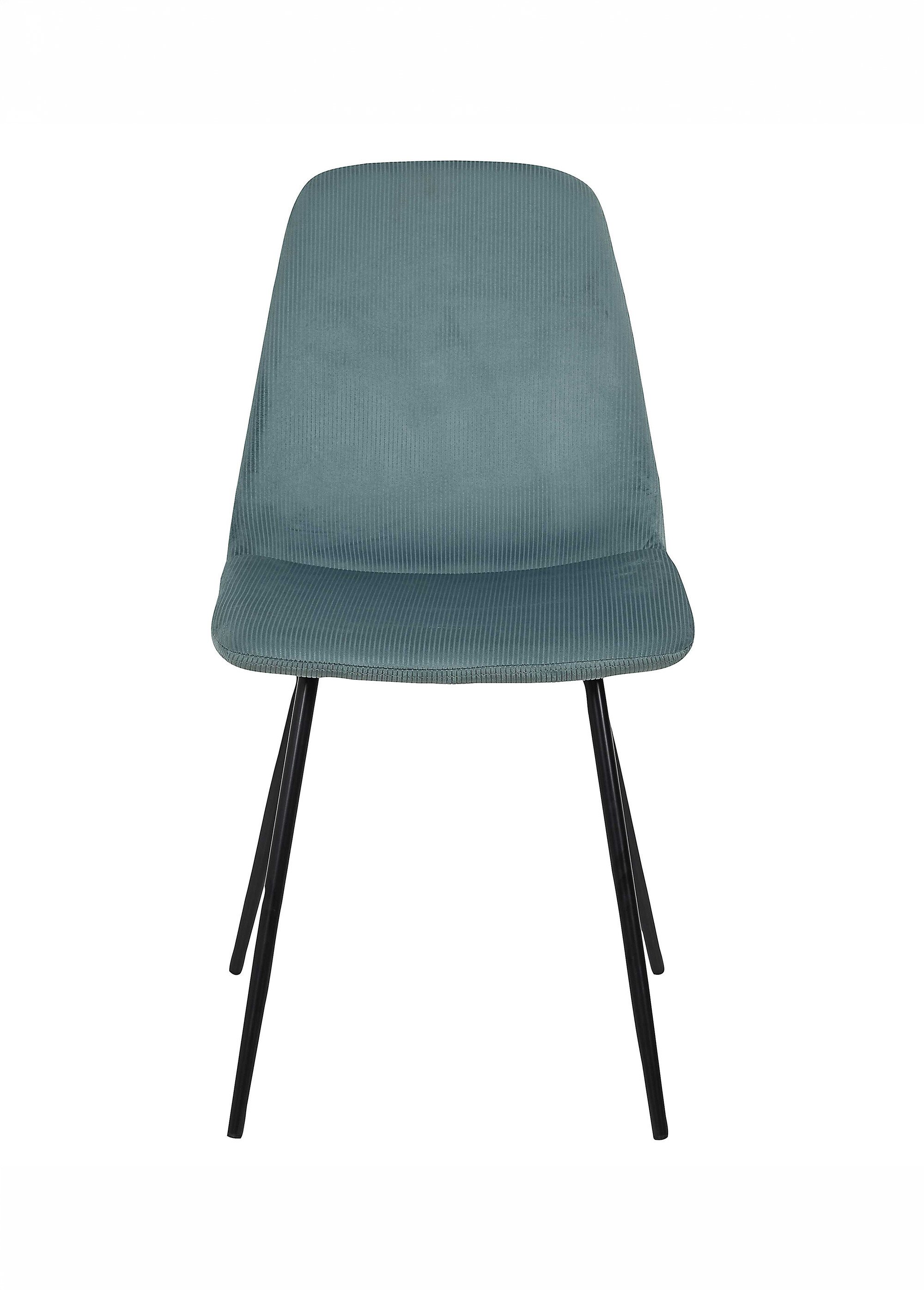 Set 4 Chaises velours cotelé, pieds métal BLEU CMP-HD67051 DE1