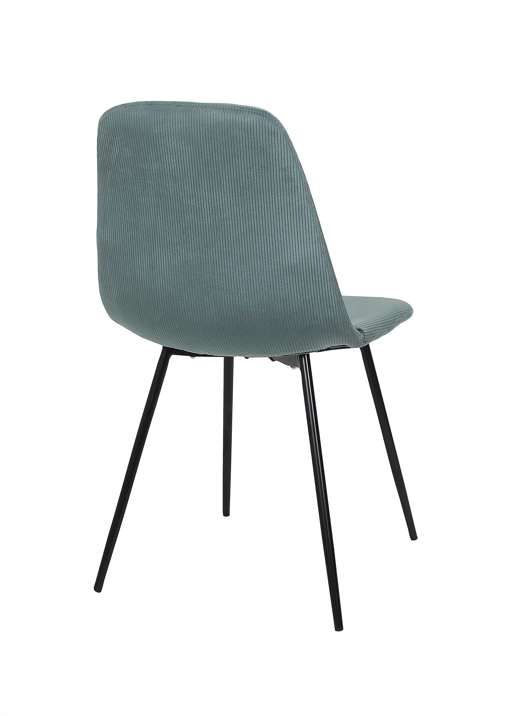 Set 4 Chaises velours cotelé, pieds métal BLEU CMP-HD67051 DO1