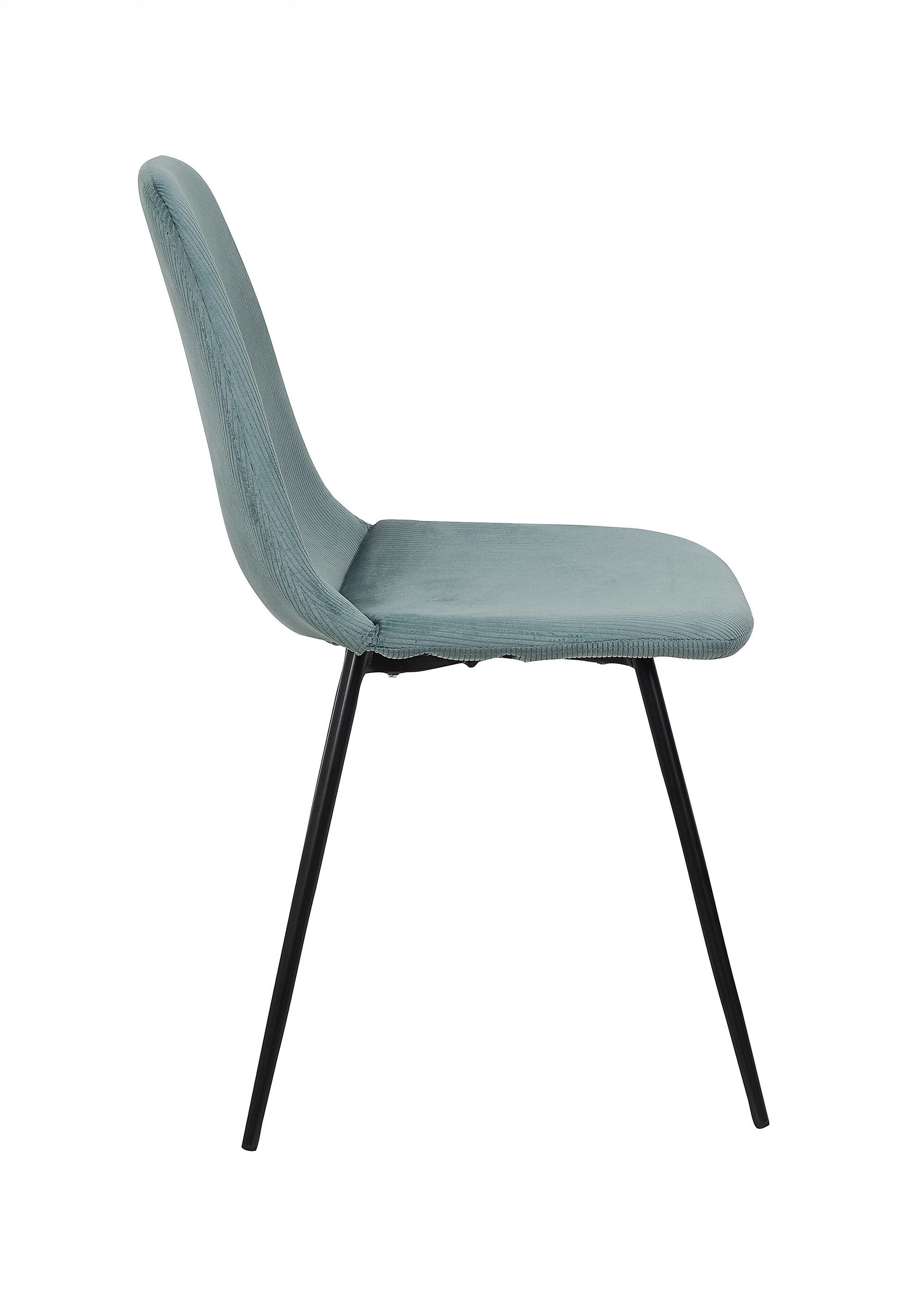 Set 4 Chaises velours cotelé, pieds métal BLEU CMP-HD67051 DR1