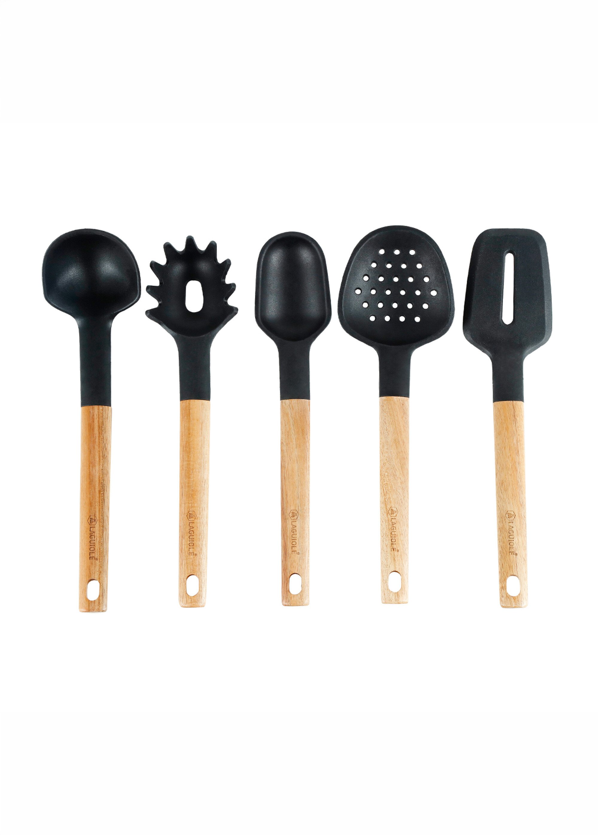 Set 6 Ustensiles silicone et bois SEVE Noir 9180600 DE3