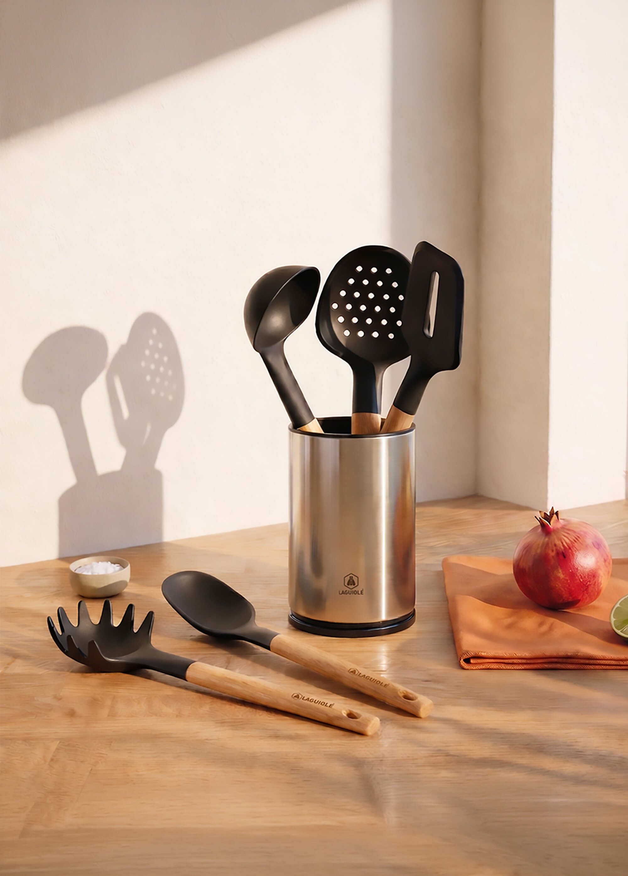 Set 6 Ustensiles silicone et bois SEVE Noir 9180600 SI1