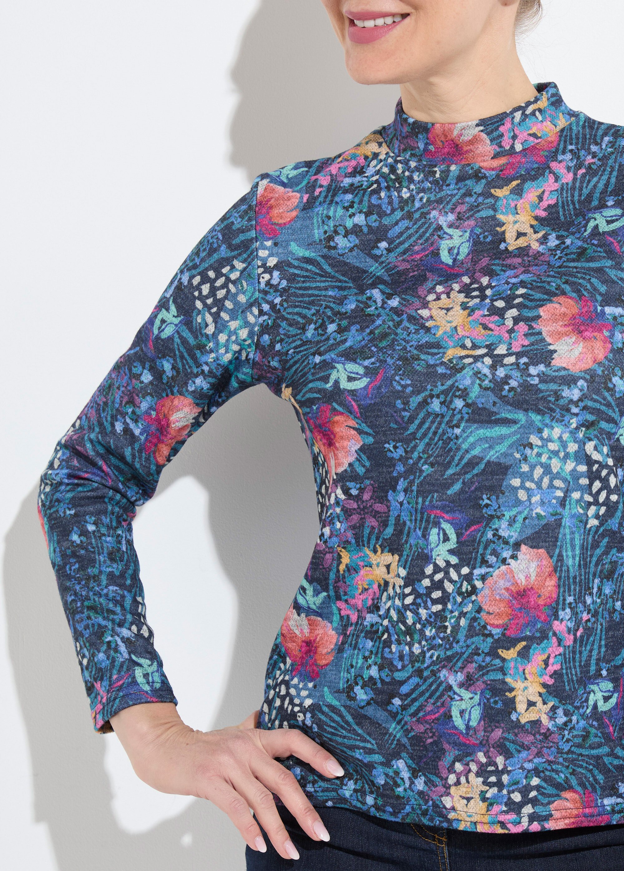 Sous-pull chaud court col montant