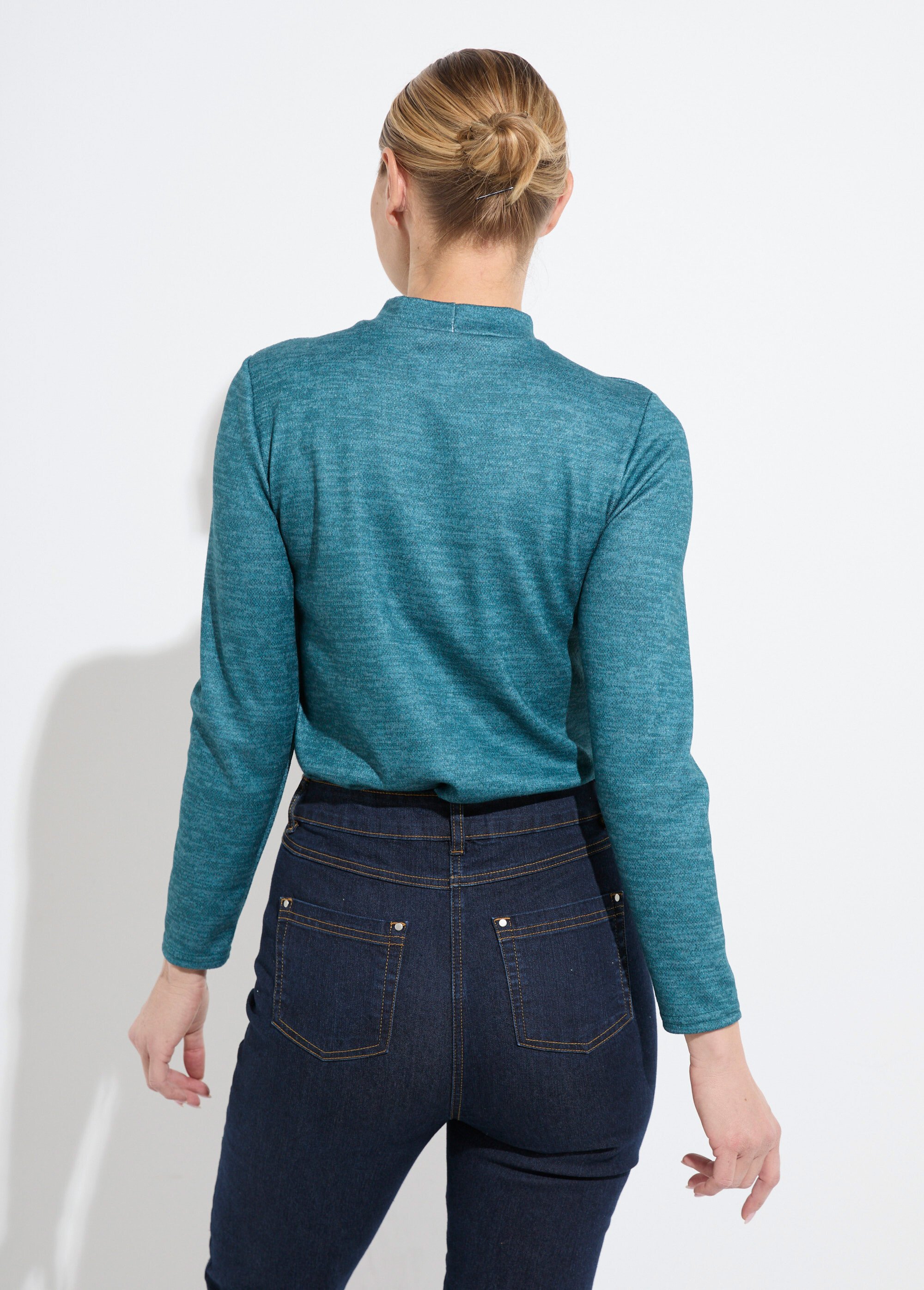Sous-pull chaud court col montant Femme Vert CASPAR DO1