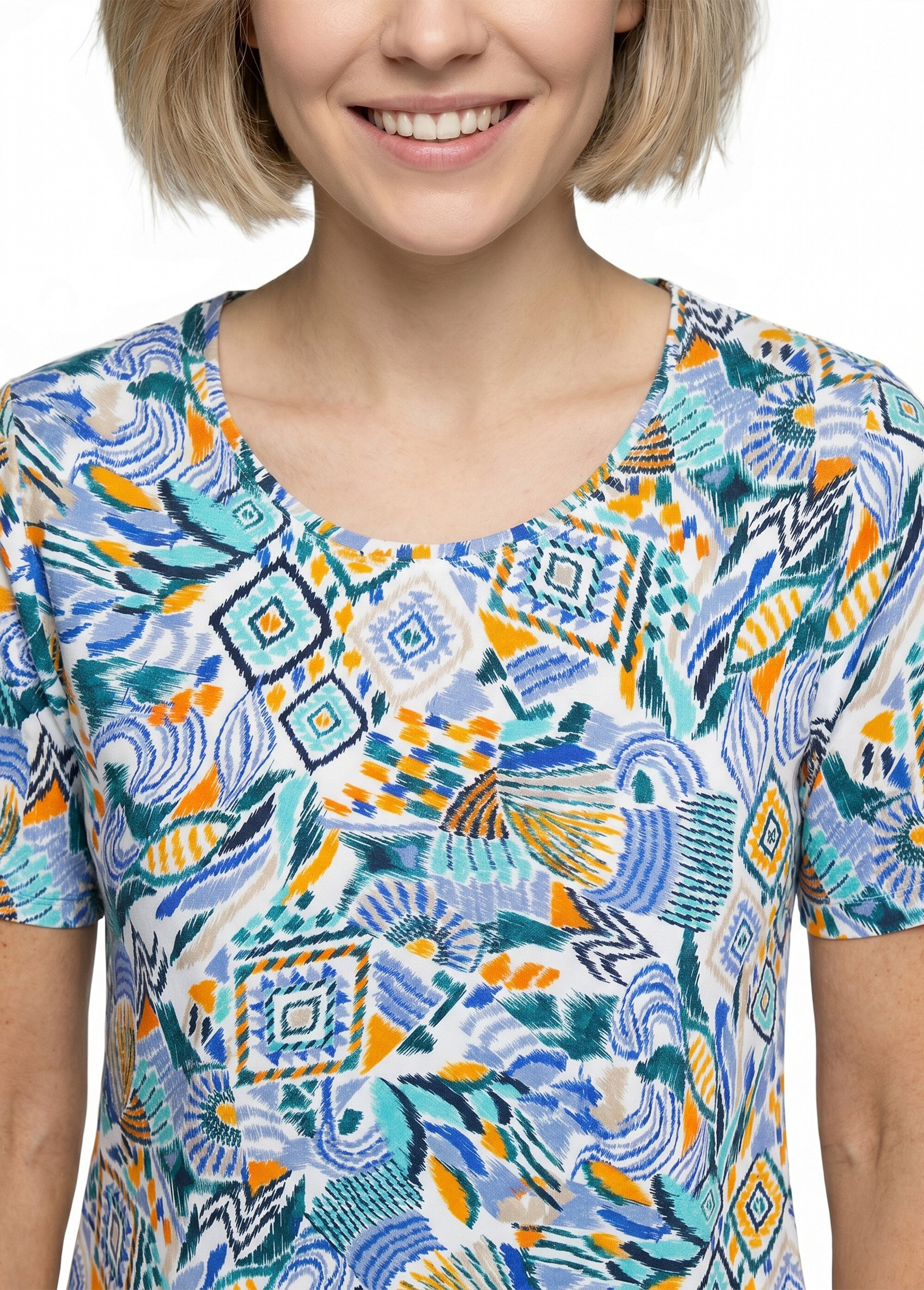 T-shirt long manches courtes Femme Bleu CHEMILLY DE1