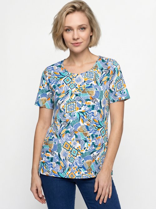 T-shirt long manches courtes Femme Bleu CHEMILLY FA1