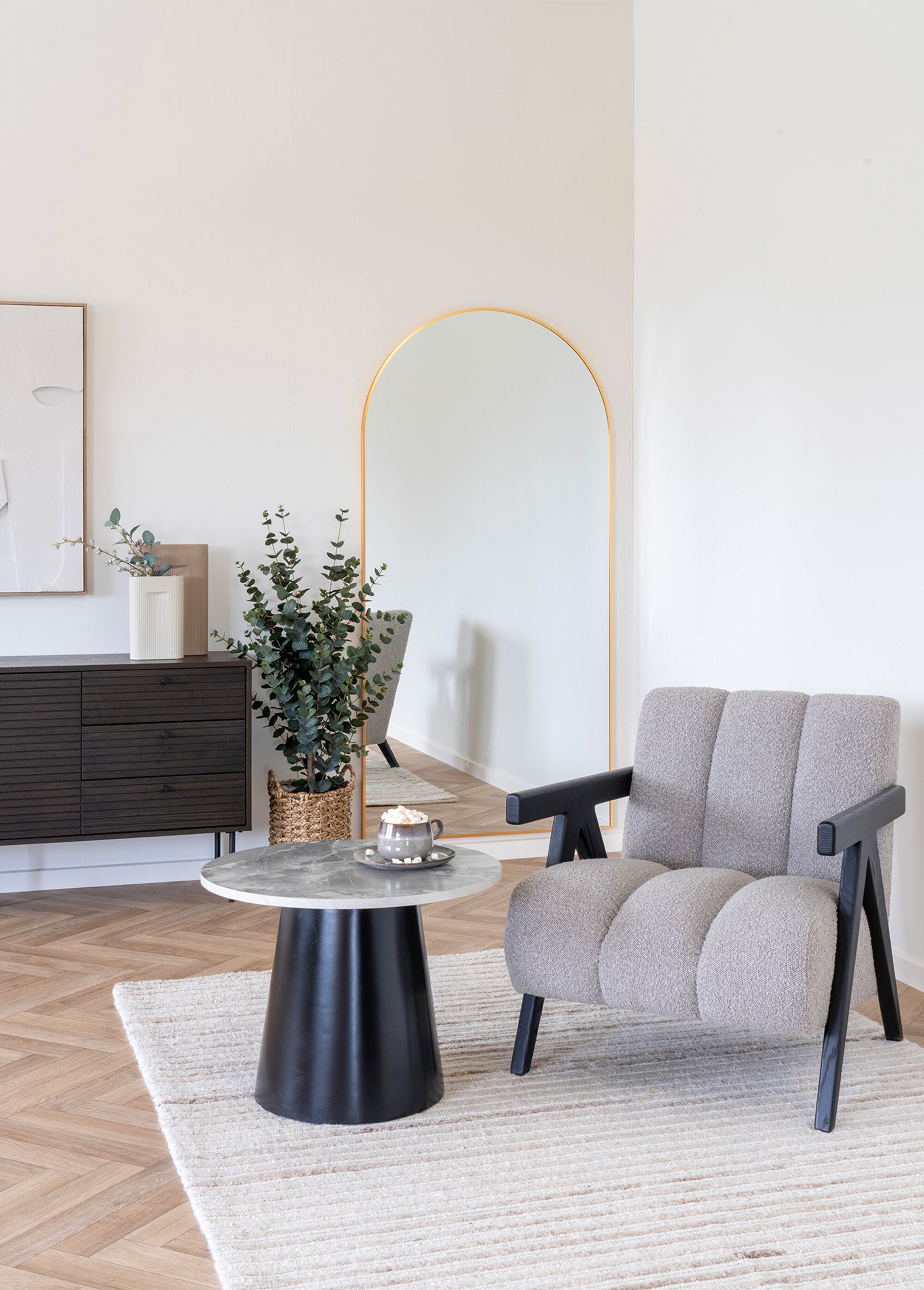 Table basse plateau aspect marbre GRIS HN-2102170 SI1