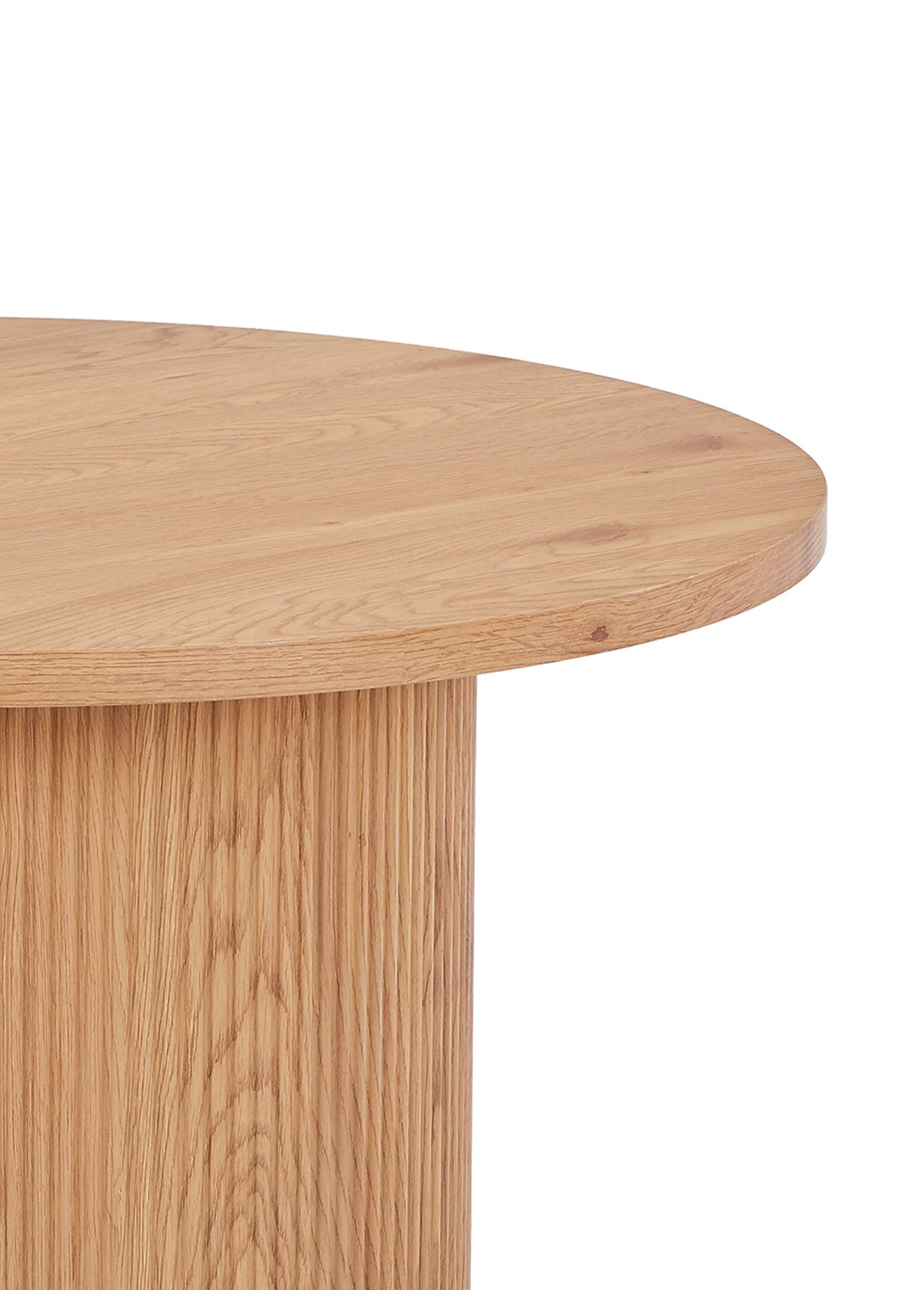 Table basse ronde en chêne plaqué