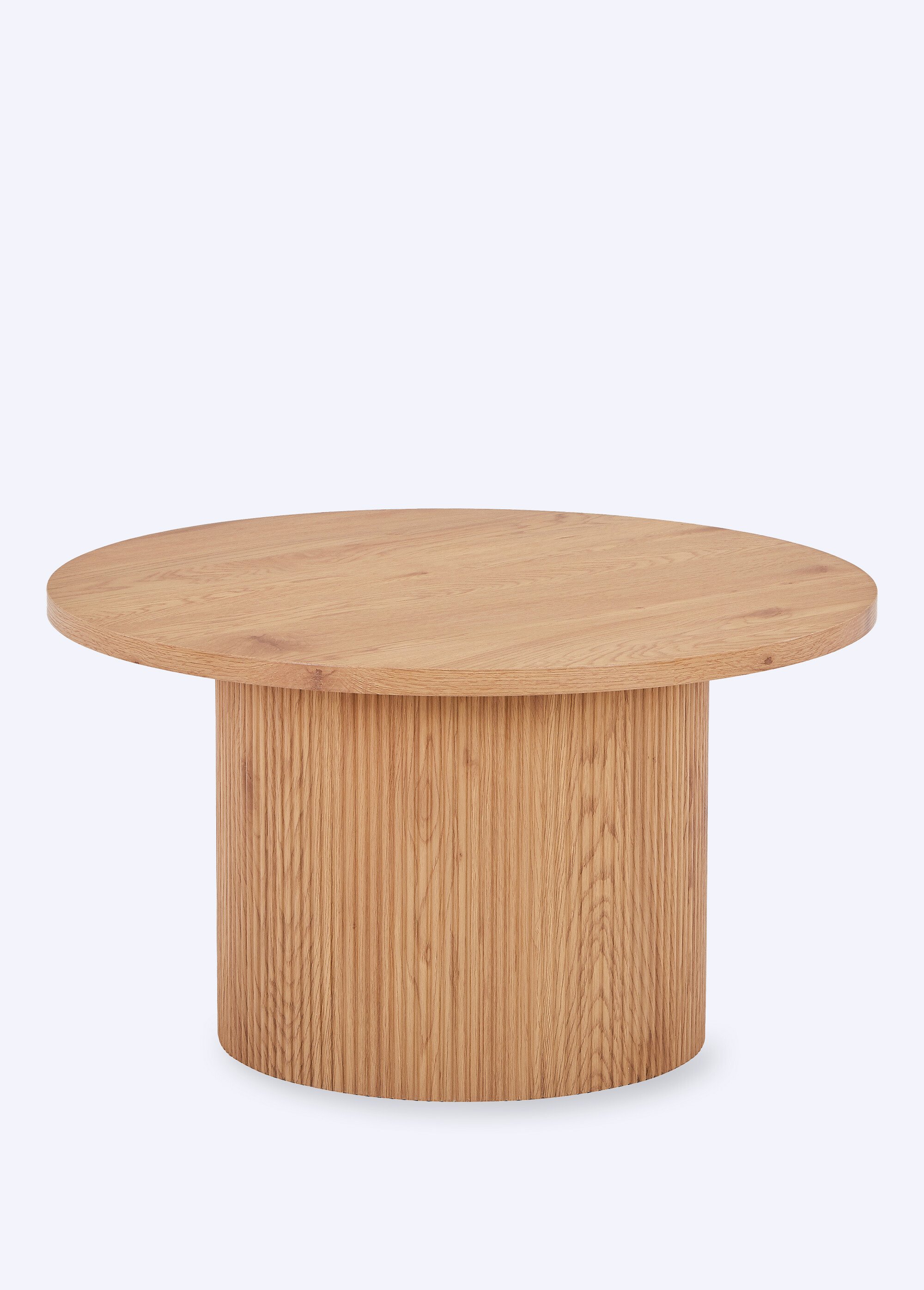 Table basse ronde en chêne plaqué BEIGE HN-2601031 FA1